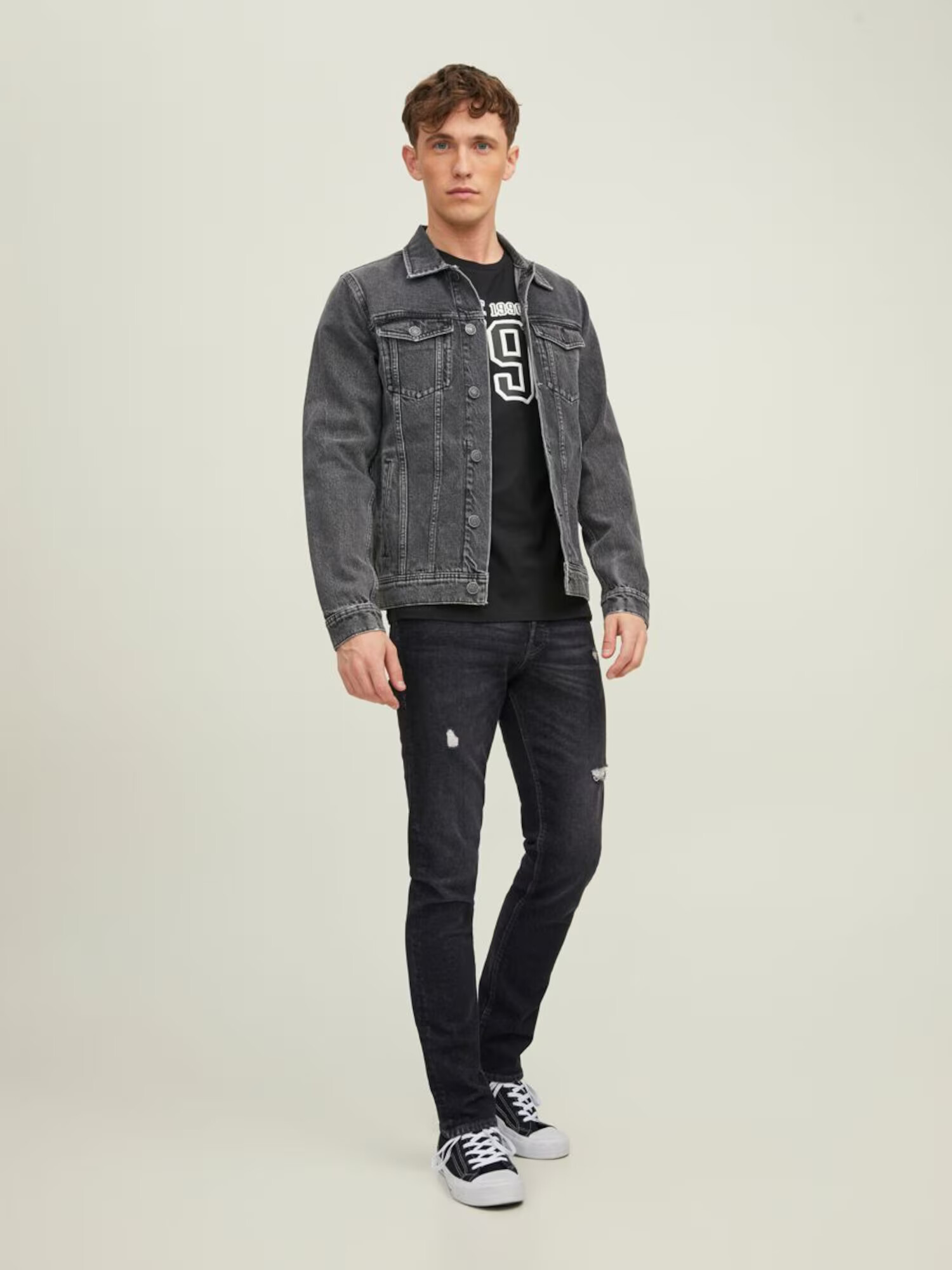 JACK & JONES Kavbojke 'Glenn' črn denim - Pepit.si