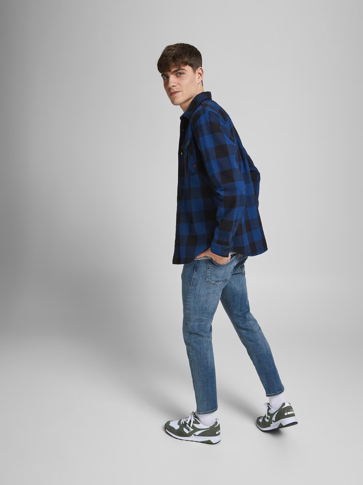 JACK & JONES Kavbojke 'Glenn' moder denim - Pepit.si