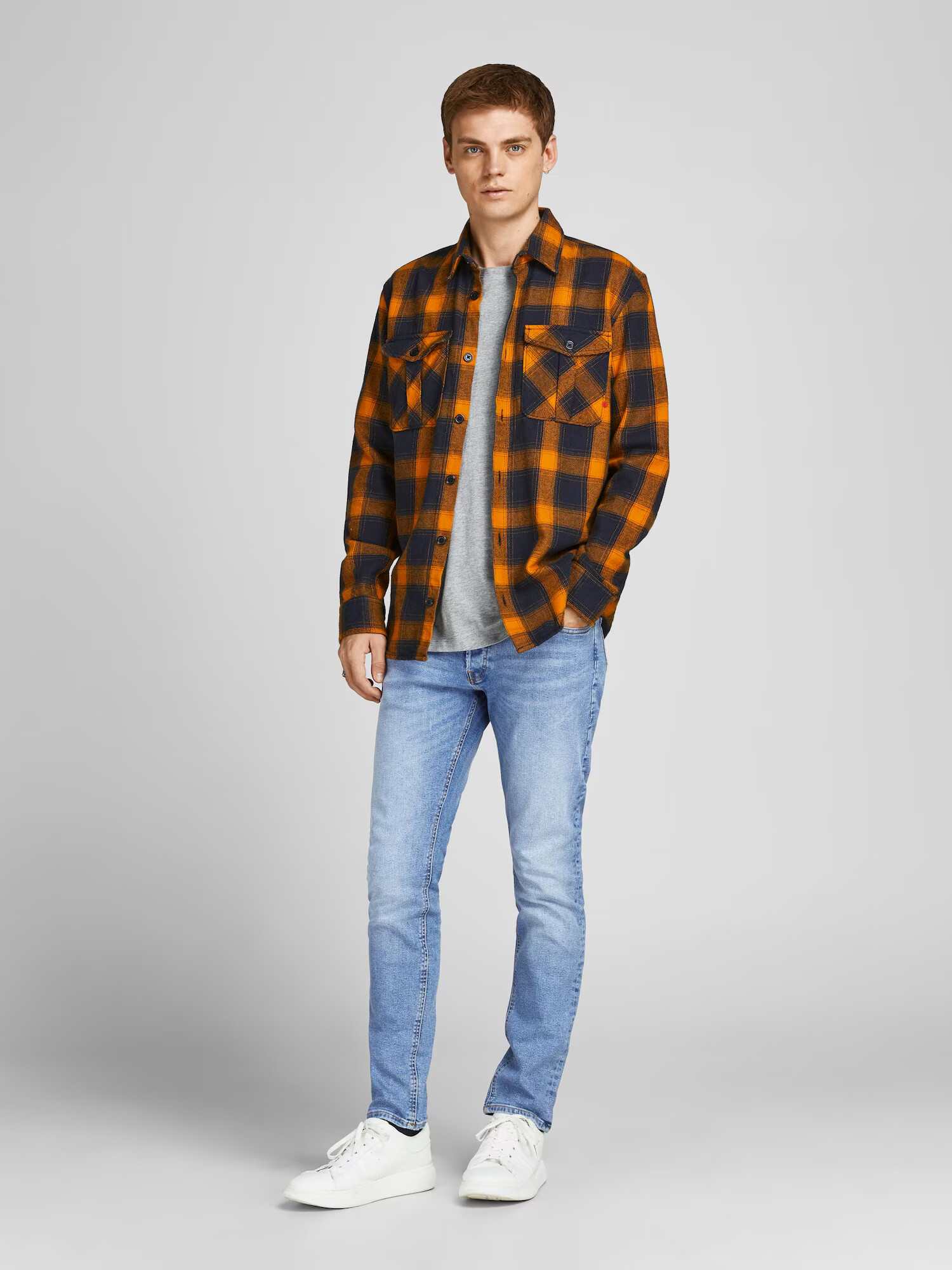 JACK & JONES Kavbojke 'Glenn' moder denim - Pepit.si