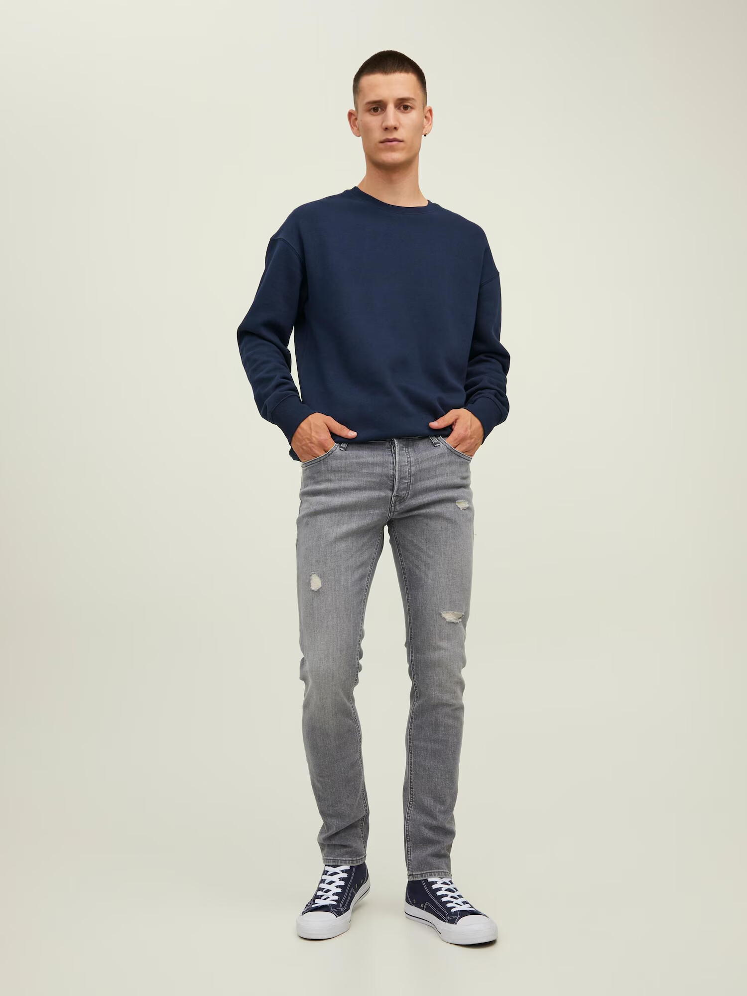 JACK & JONES Kavbojke 'Glenn' siv denim - Pepit.si