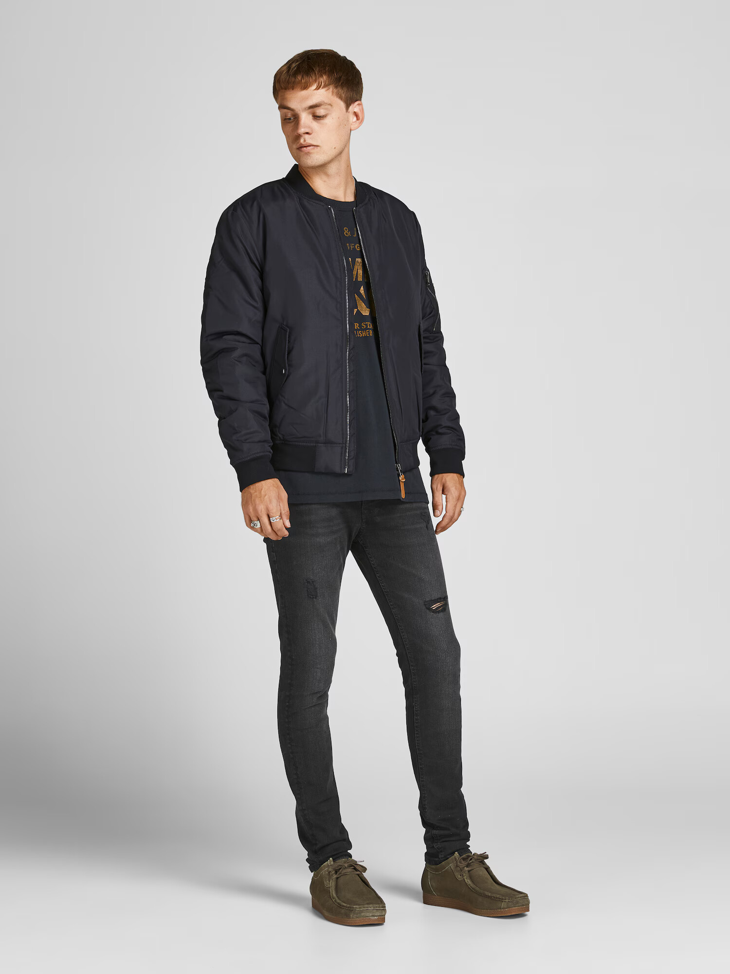 JACK & JONES Kavbojke 'Liam' črn denim - Pepit.si