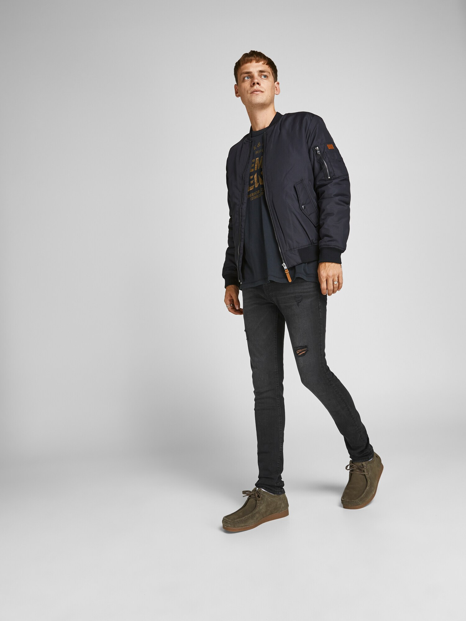 JACK & JONES Kavbojke 'Liam' črn denim - Pepit.si