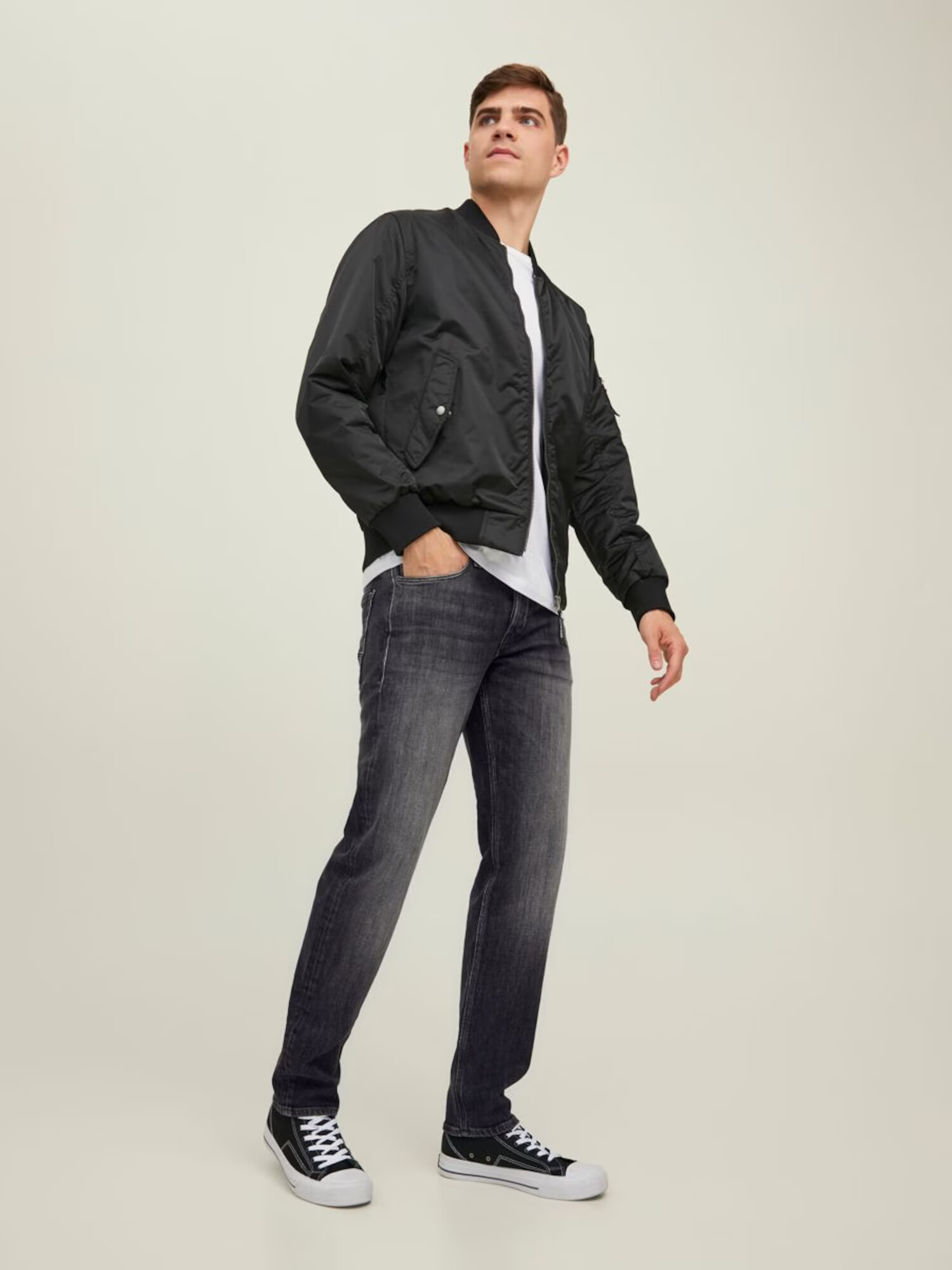 JACK & JONES Kavbojke 'Mike Wood' črn denim - Pepit.si