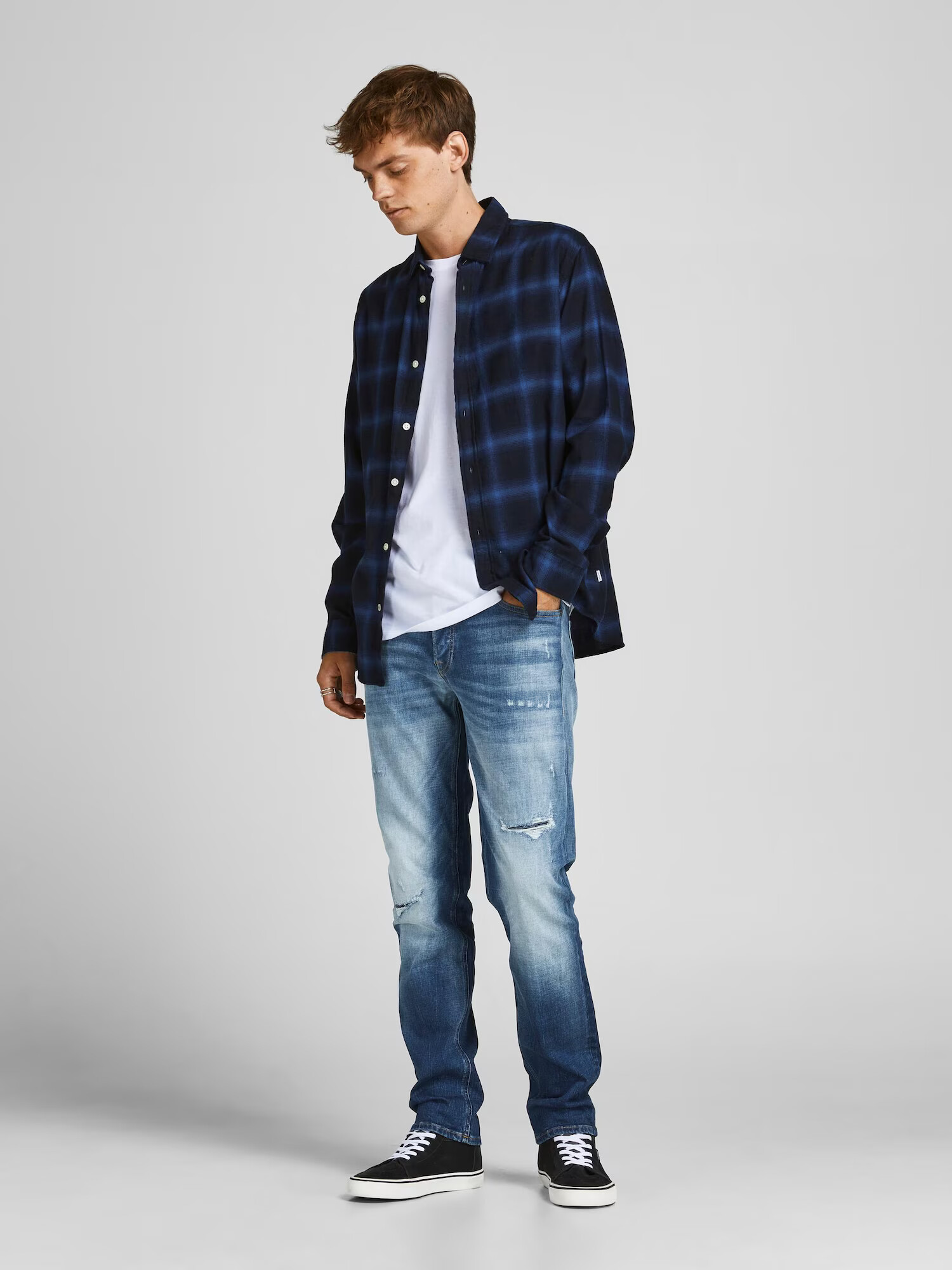 JACK & JONES Kavbojke moder denim - Pepit.si