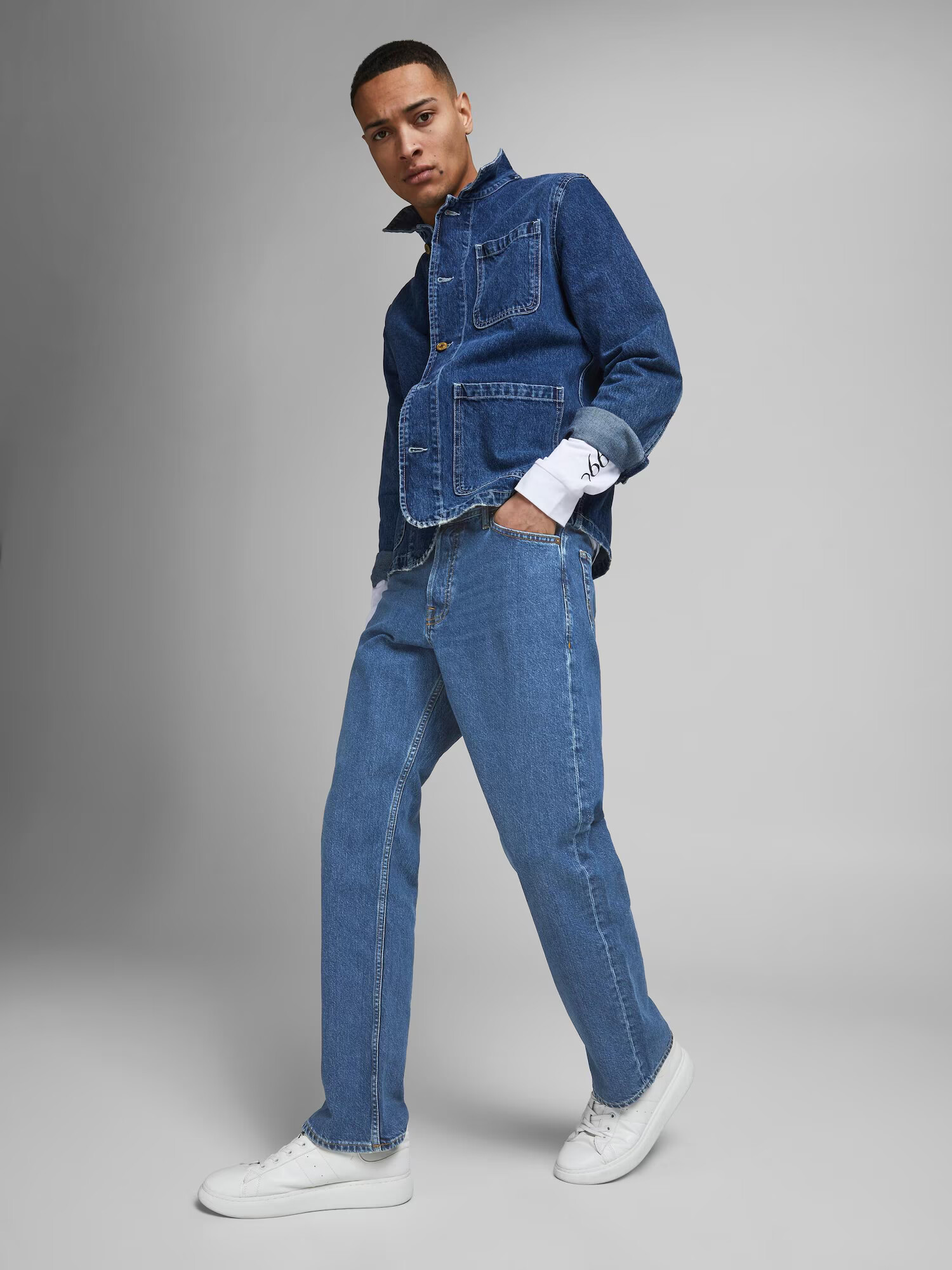 JACK & JONES Kavbojke moder denim - Pepit.si