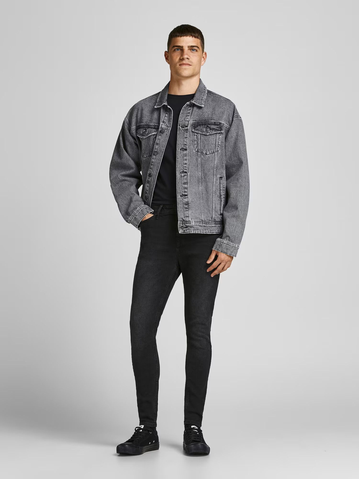 JACK & JONES Kavbojke 'Pete' črn denim - Pepit.si