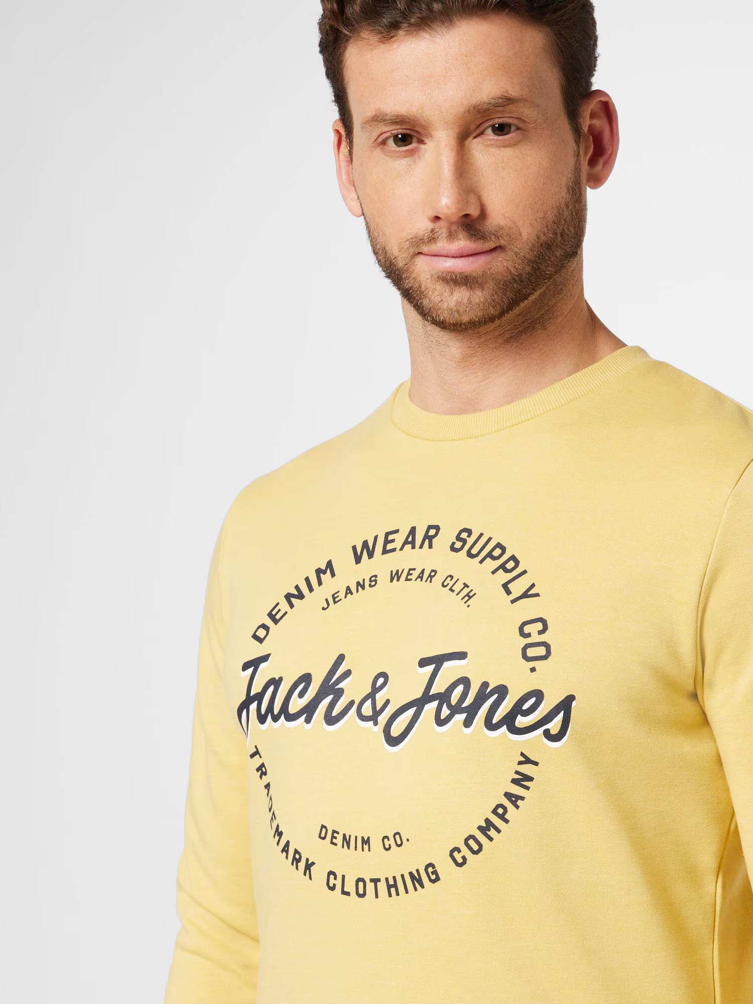 JACK & JONES Majica 'ANDY' mornarska / svetlo rumena - Pepit.si