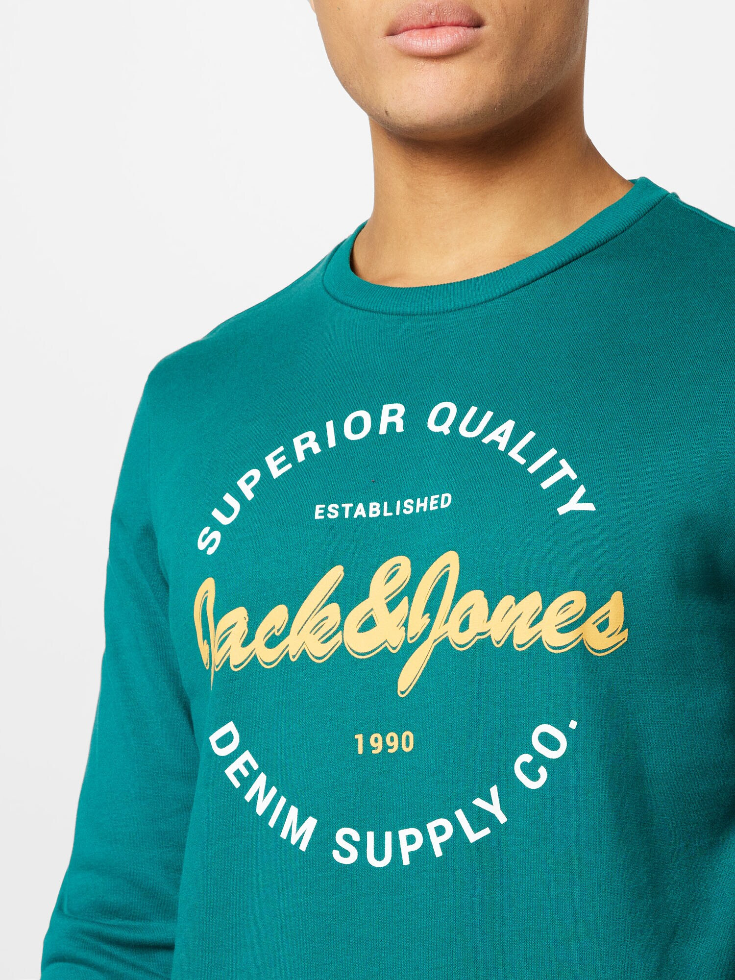 JACK & JONES Majica 'ANDY' rumena / žad / bela - Pepit.si