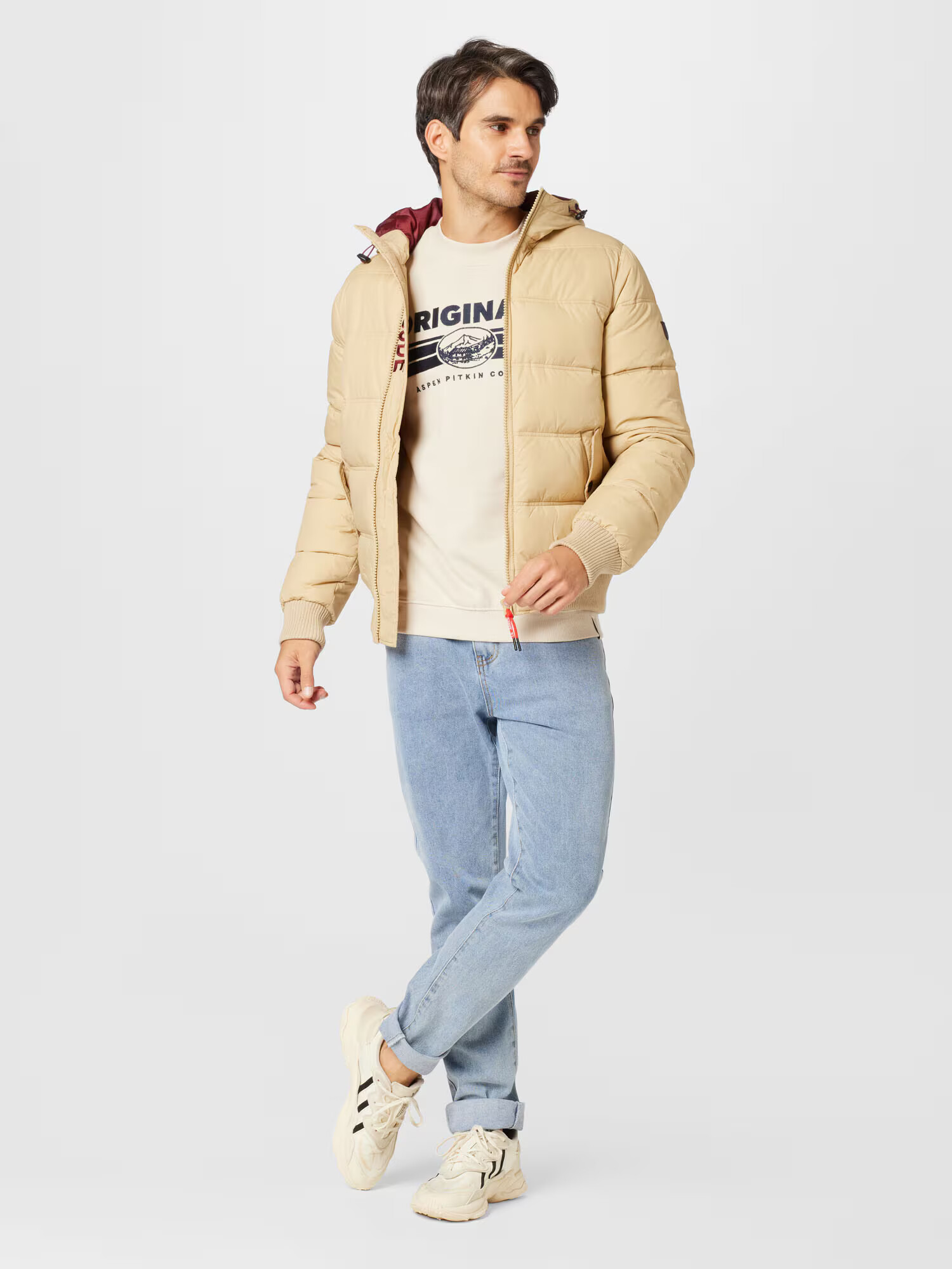 JACK & JONES Majica 'ASPEN' bež / mornarska - Pepit.si