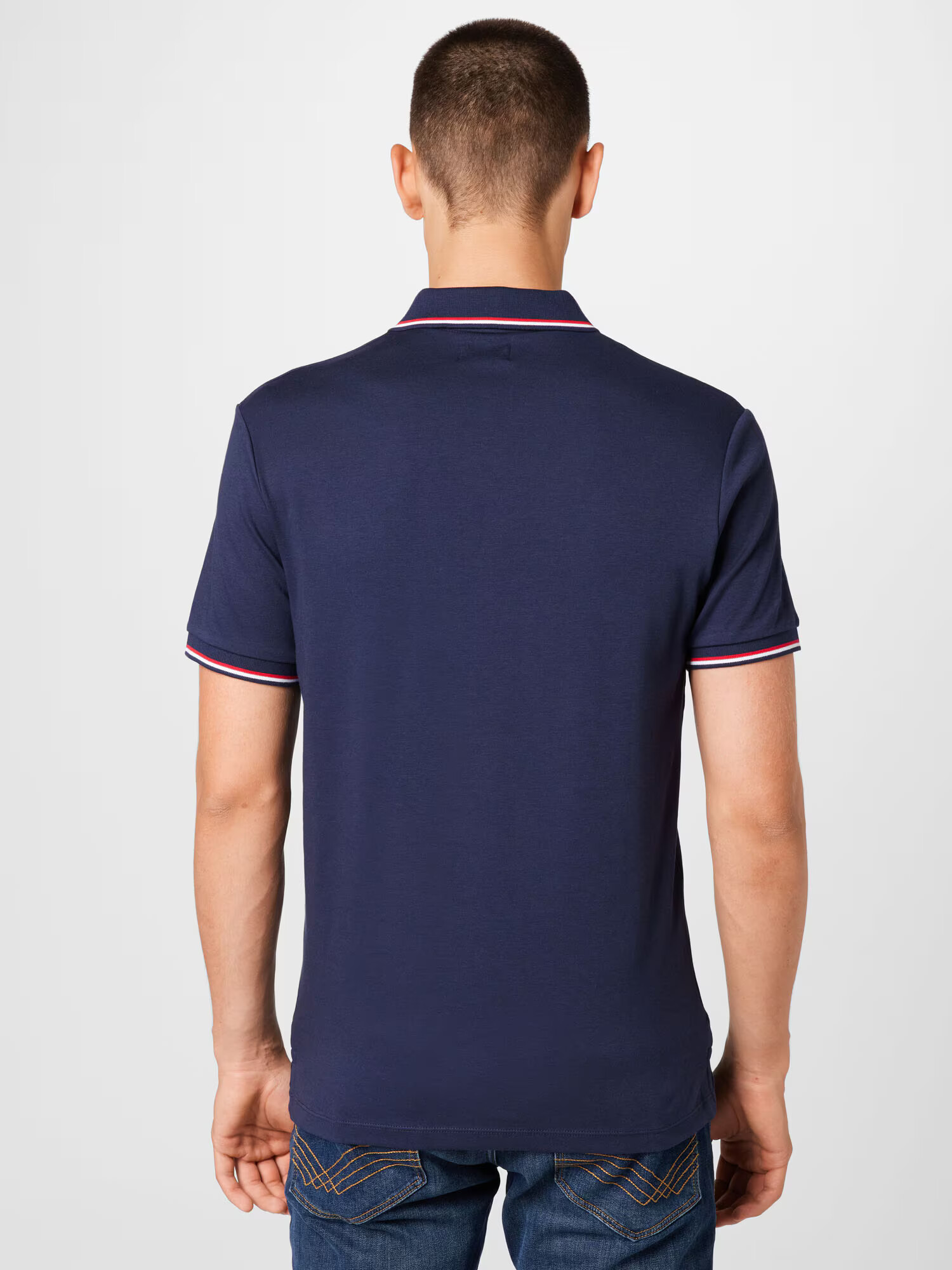 JACK & JONES Majica 'ASTON' mornarska / živo rdeča / bela - Pepit.si