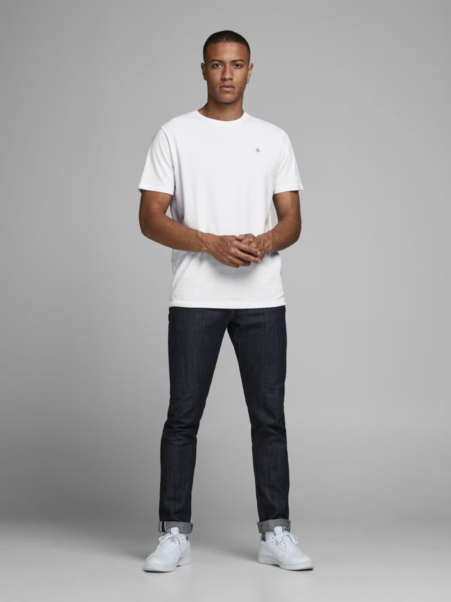 JACK & JONES Majica temno modra / svetlo siva / oliva / črna / bela - Pepit.si