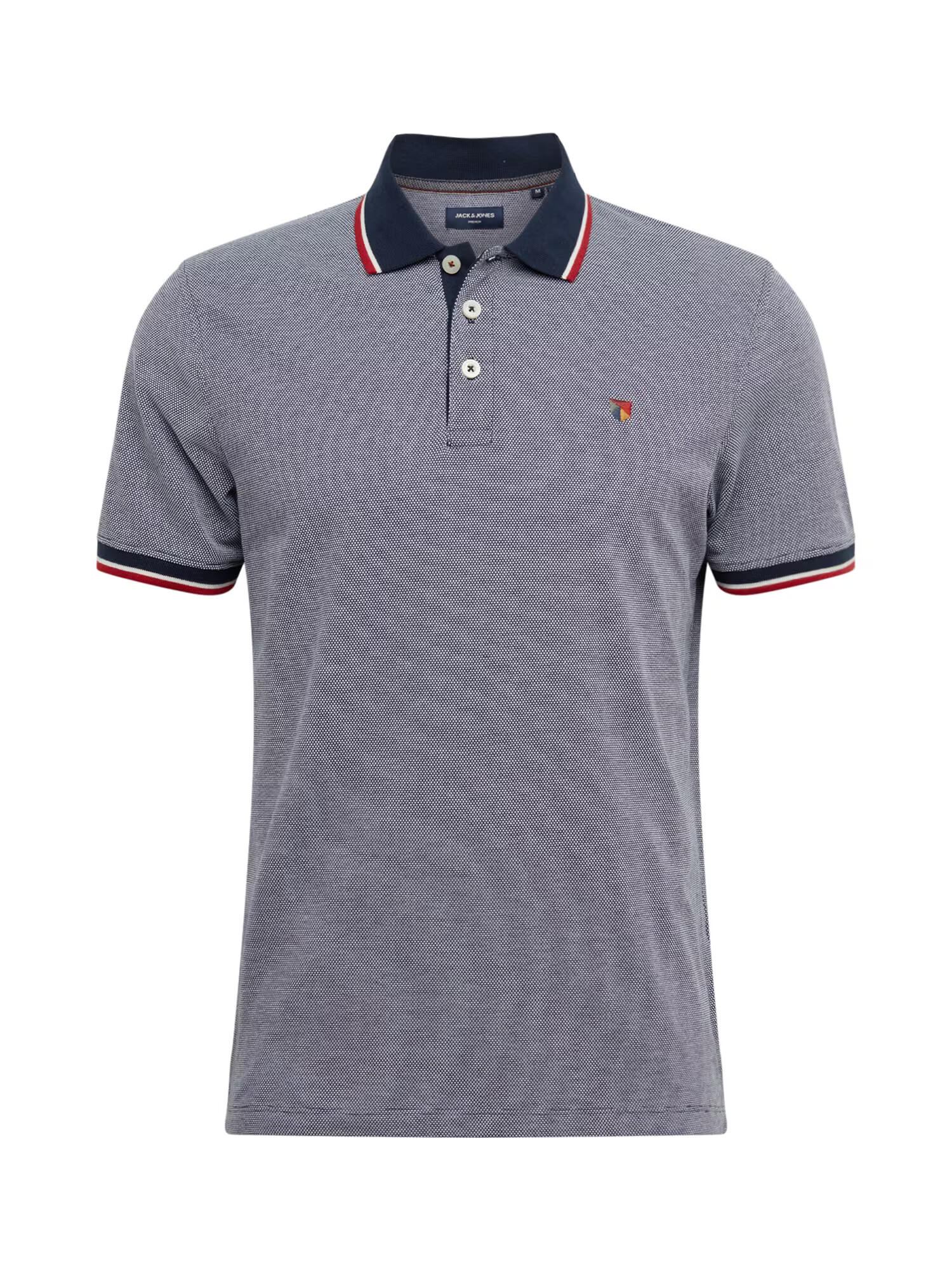 JACK & JONES Majica 'Bluwin' mornarska / golobje modra / zlato-rumena / rdeča / bela - Pepit.si