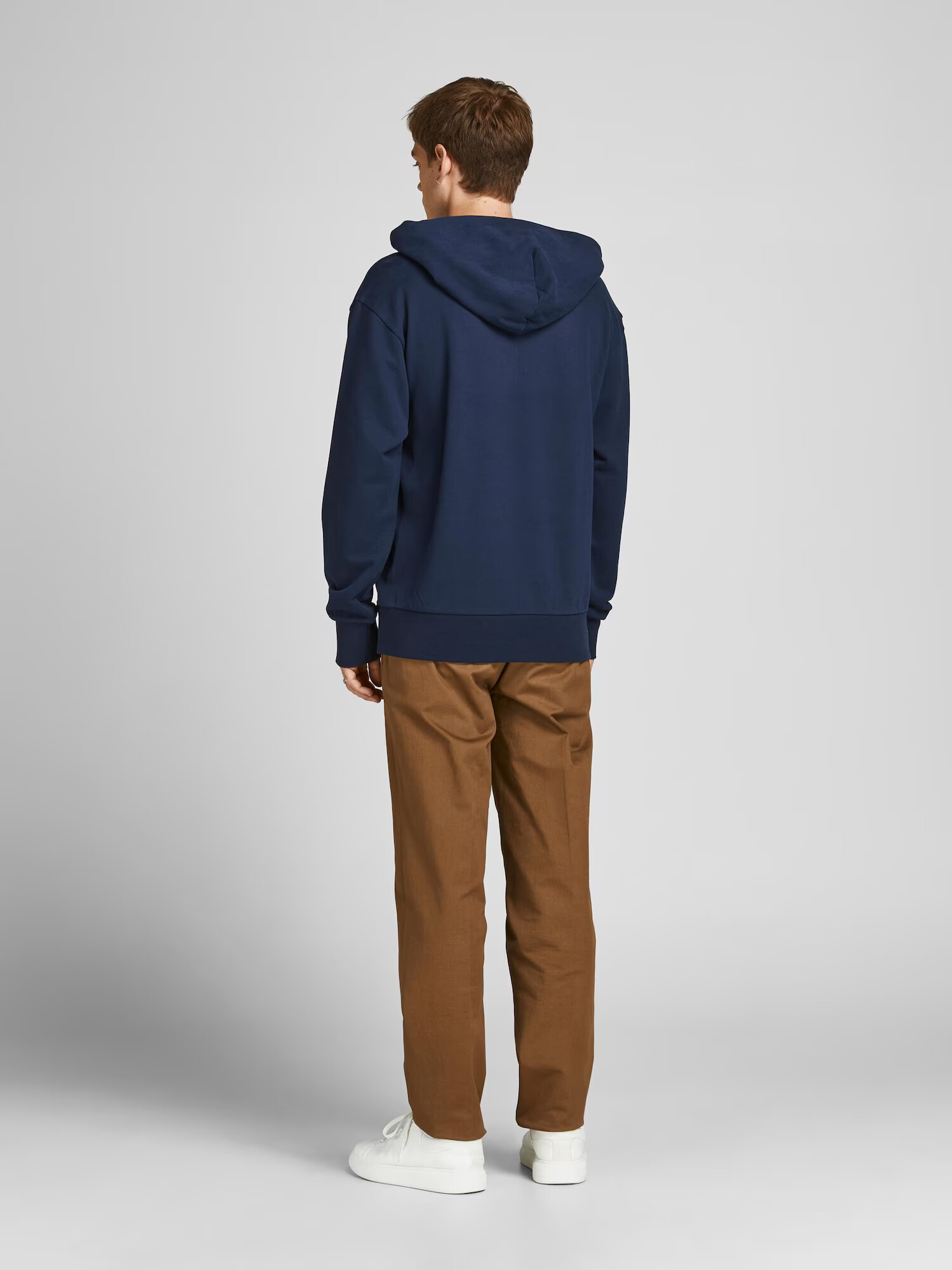 JACK & JONES Majica 'Bluwoody' temno modra / bela - Pepit.si