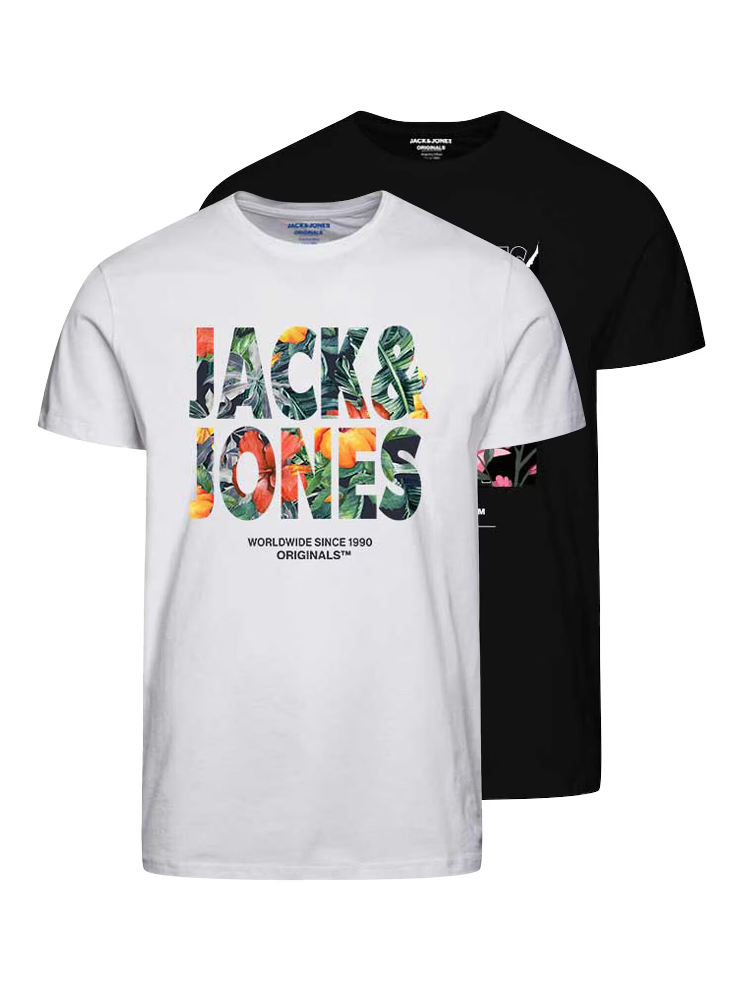 JACK & JONES Majica 'BOOSTER' zelena / oranžna / črna / bela - Pepit.si