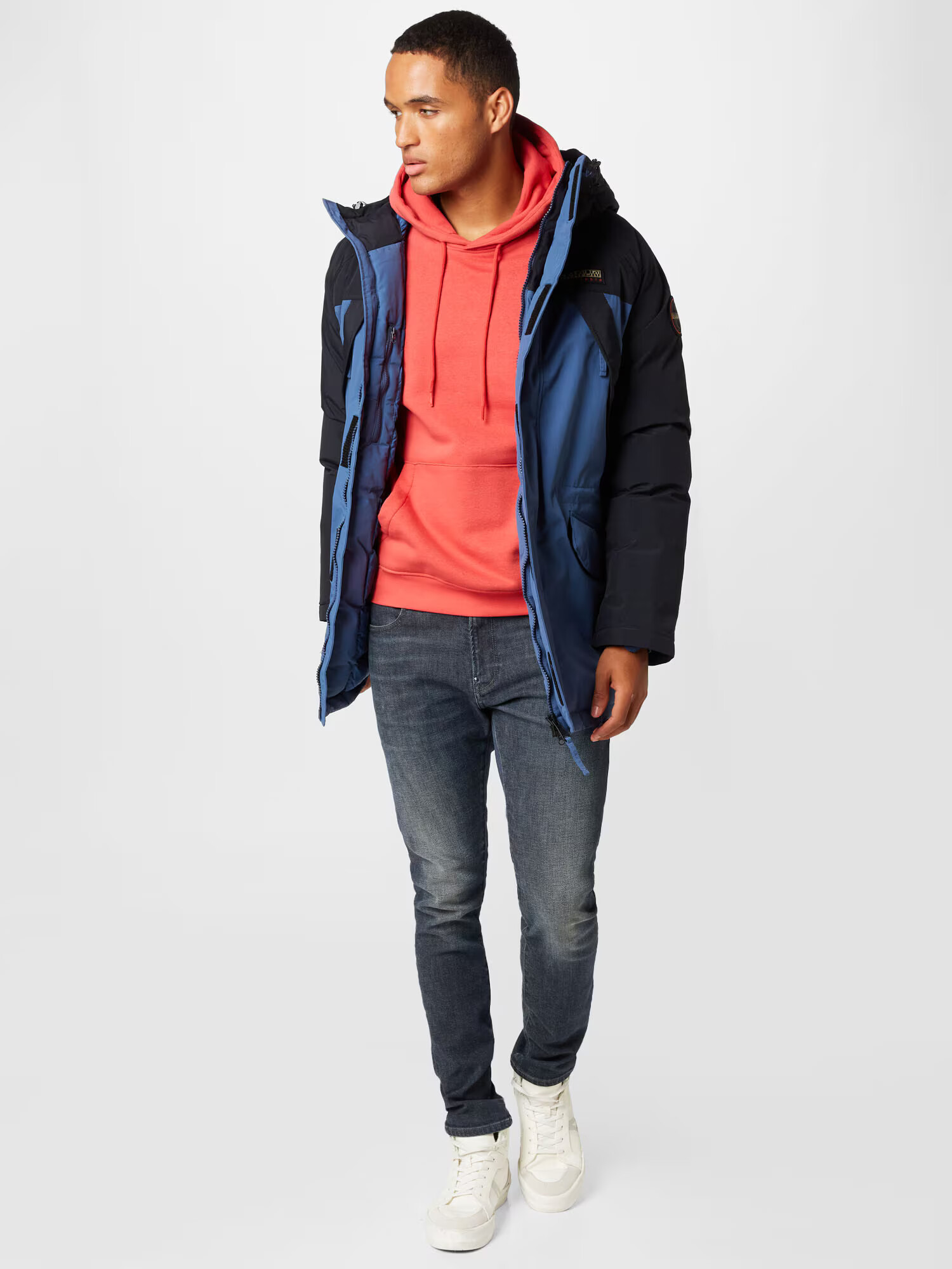 JACK & JONES Majica 'BRINK' melona / bela - Pepit.si