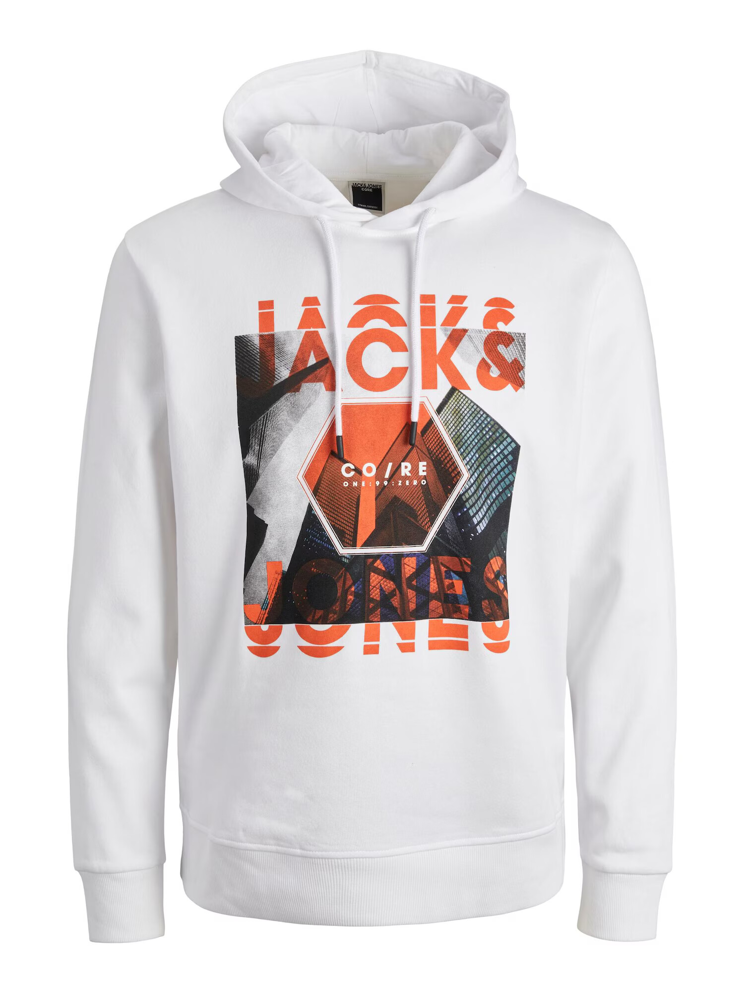 JACK & JONES Majica 'CALEB' modra / svetlo siva / temno oranžna / črna / bela - Pepit.si