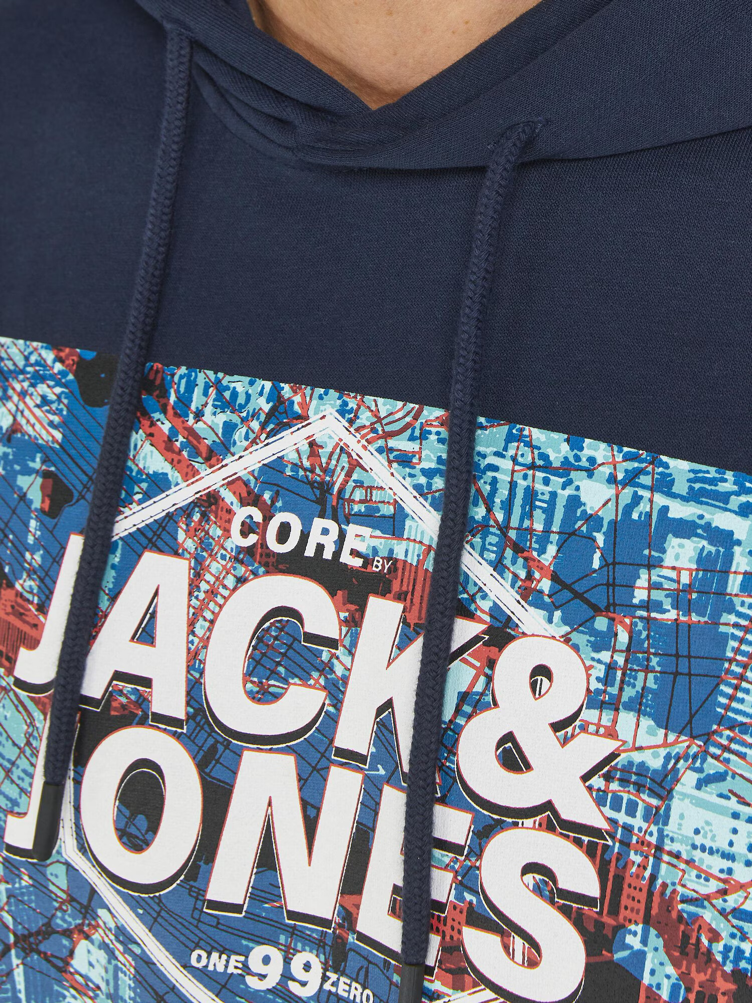 JACK & JONES Majica 'Caleb' temno modra / mešane barve - Pepit.si