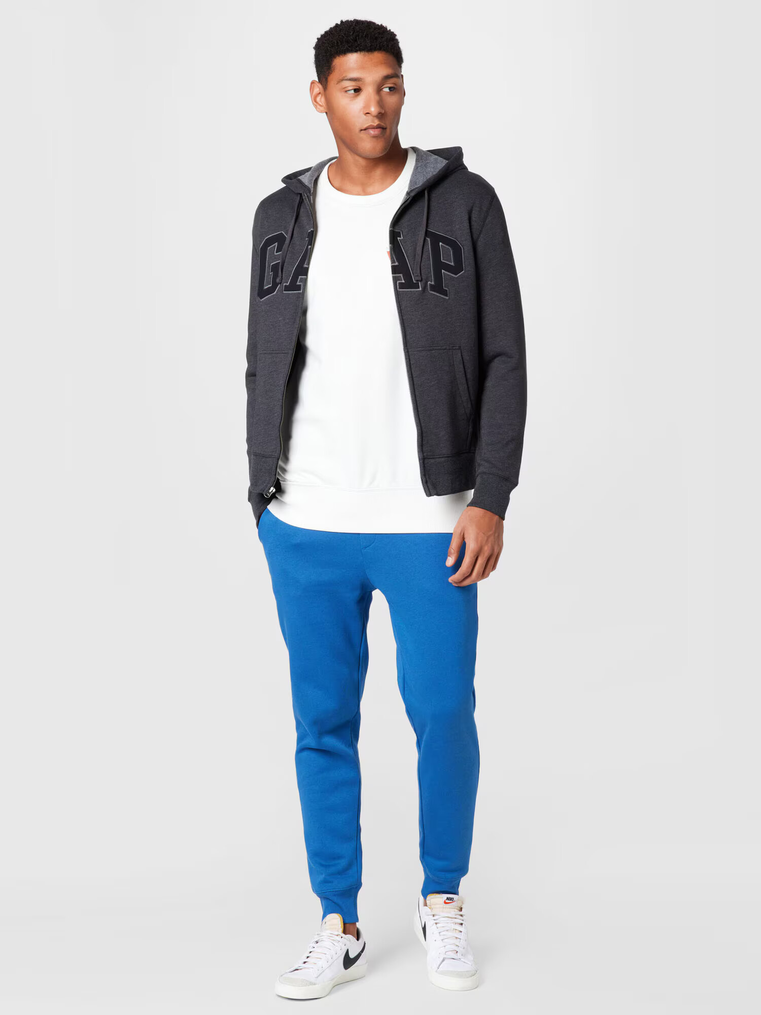 JACK & JONES Majica 'CLAYTON' mornarska / dimno modra / kaki / losos / bela - Pepit.si