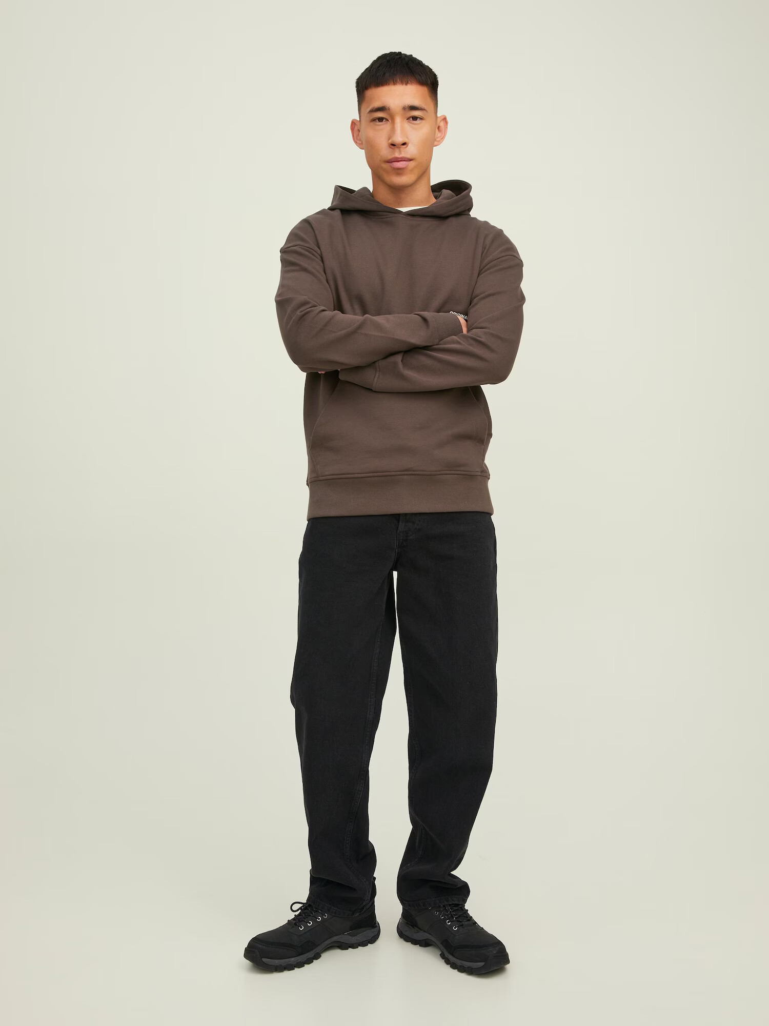 JACK & JONES Majica 'CLEAN' mokka / bela - Pepit.si