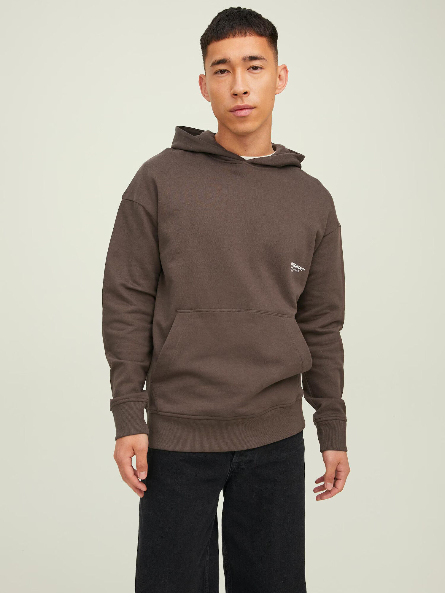 JACK & JONES Majica 'CLEAN' mokka / bela - Pepit.si