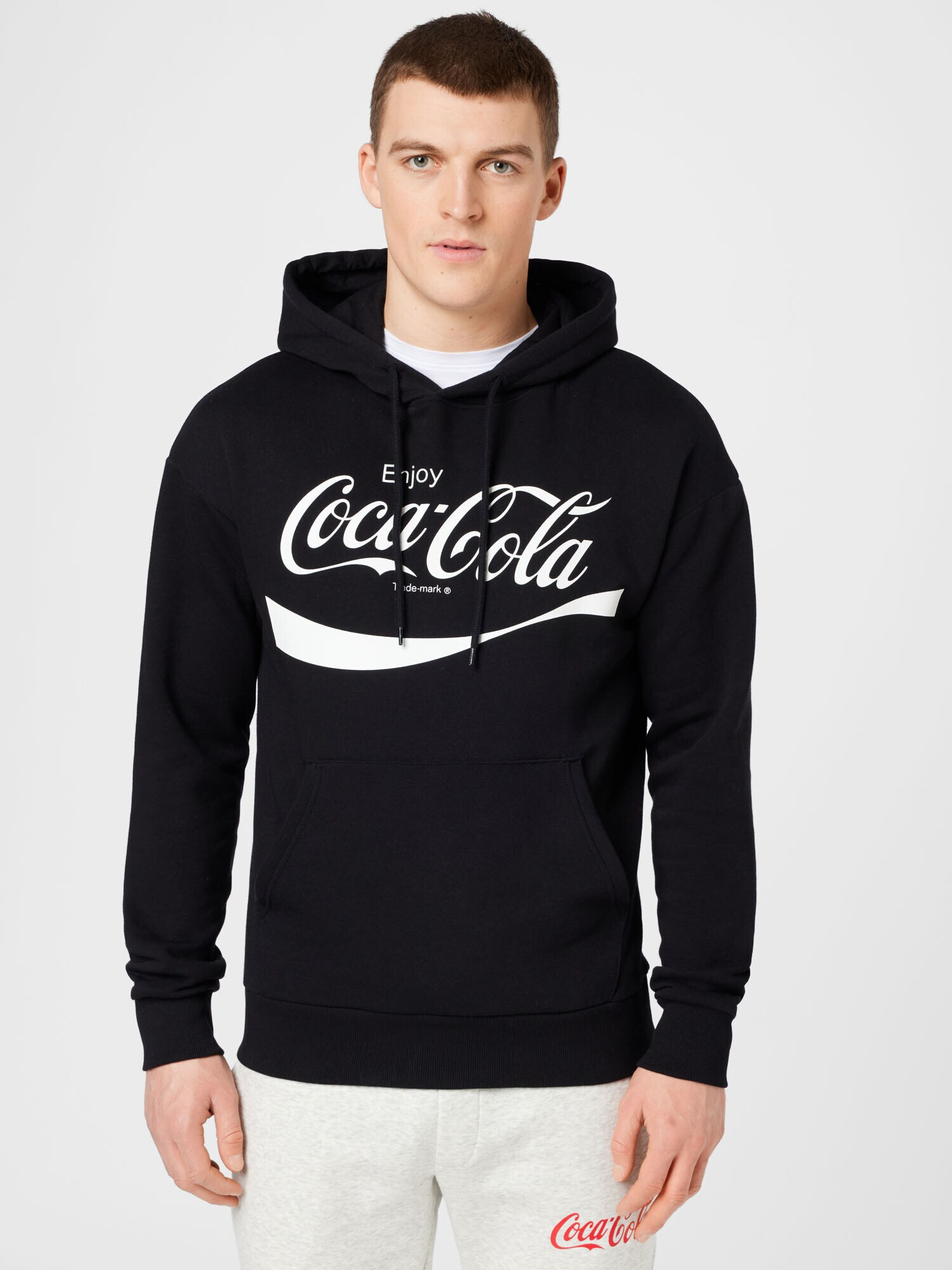 JACK & JONES Majica 'COCA COLA' črna / bela - Pepit.si