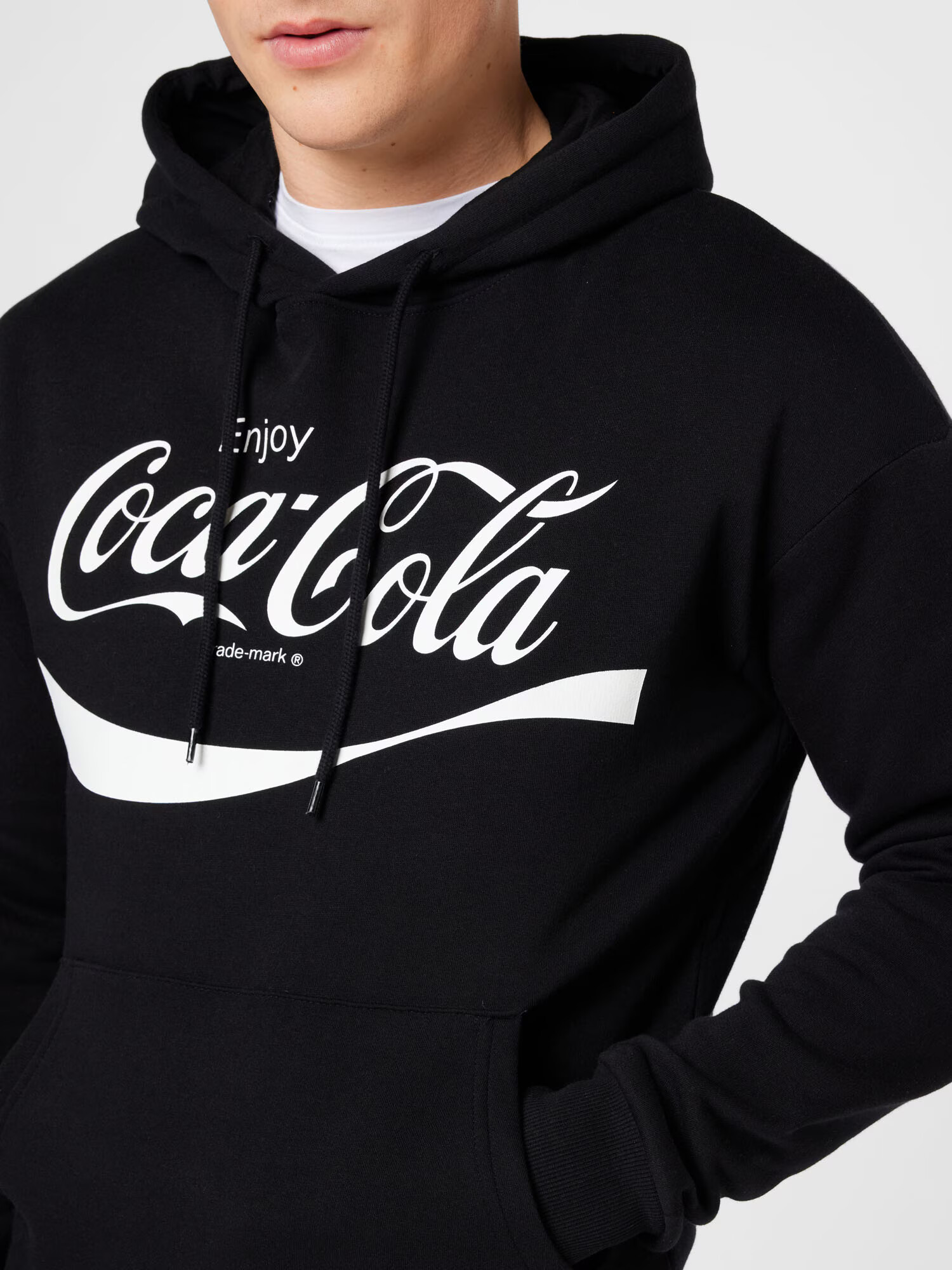 JACK & JONES Majica 'COCA COLA' črna / bela - Pepit.si