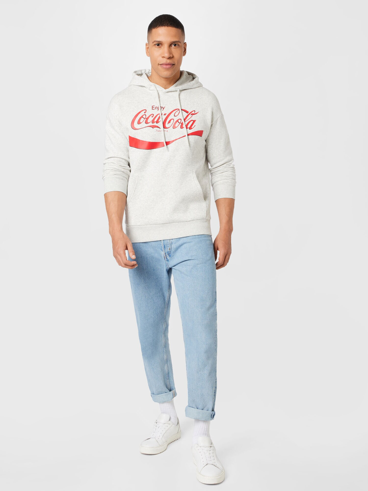 JACK & JONES Majica 'COCA COLA' rdeča / pegasto bela - Pepit.si