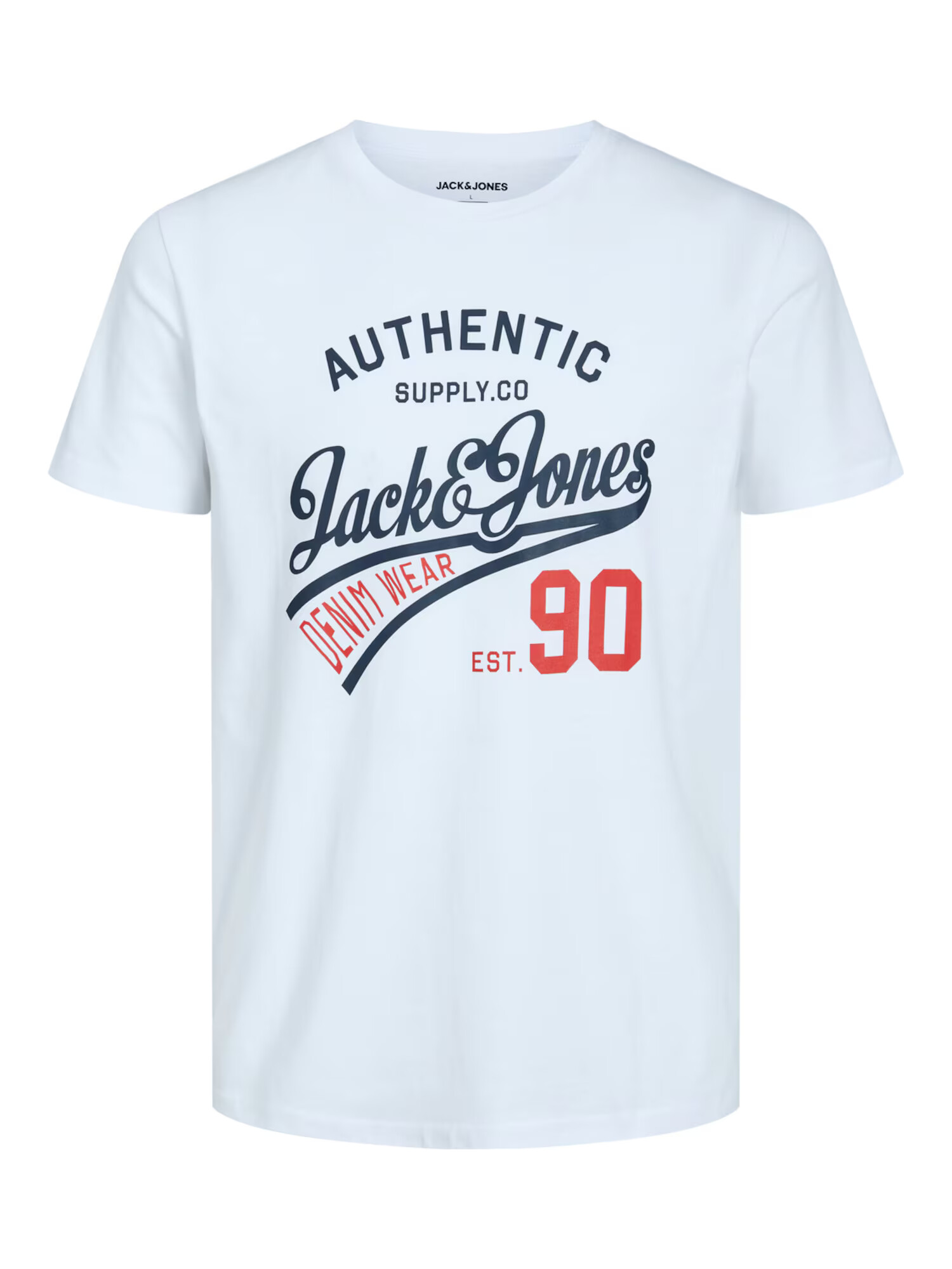 JACK & JONES Majica 'Ethan' mornarska / rdeča / črna / bela - Pepit.si