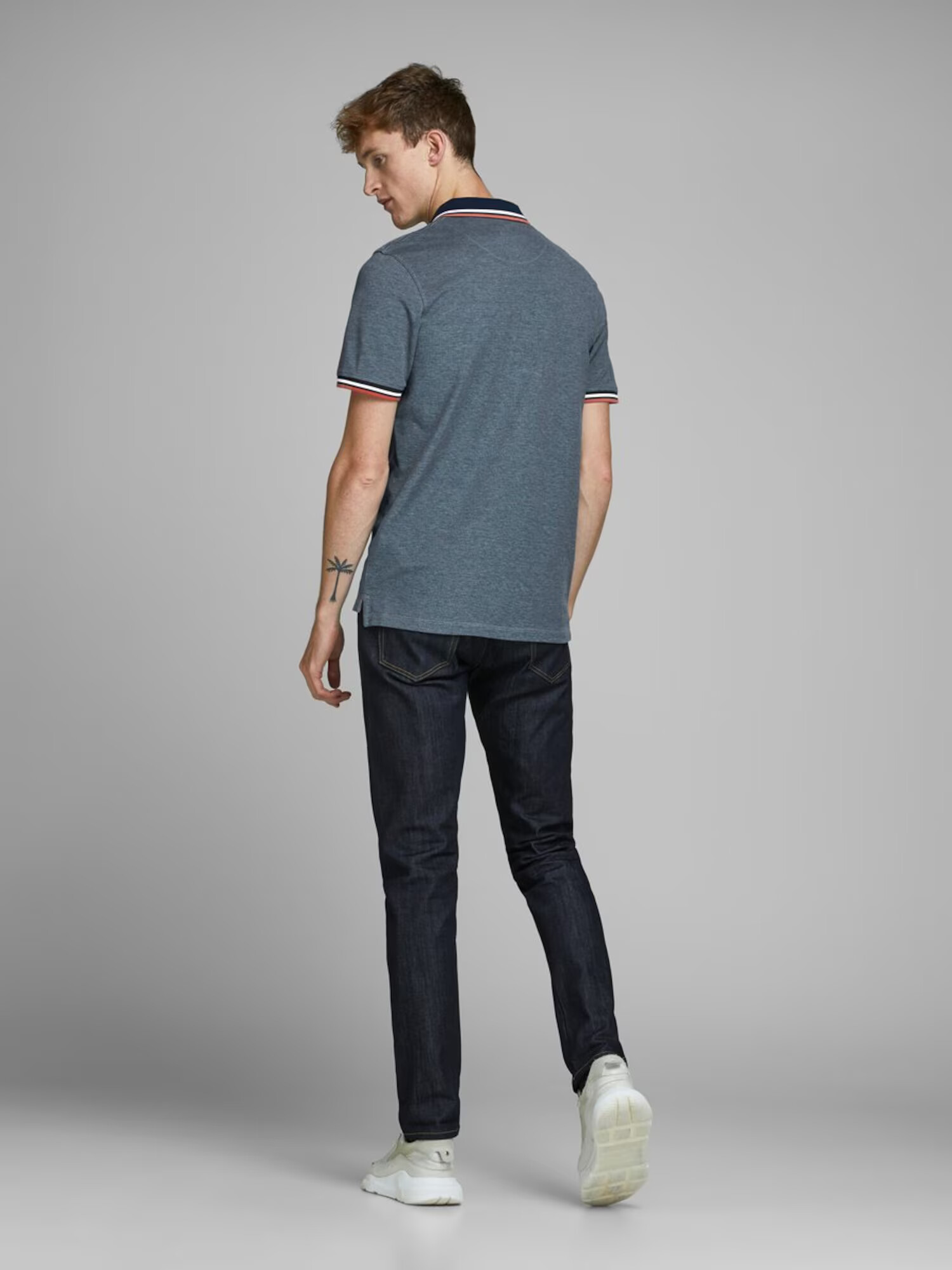 JACK & JONES Majica mornarska / golobje modra / rdeča / bela - Pepit.si