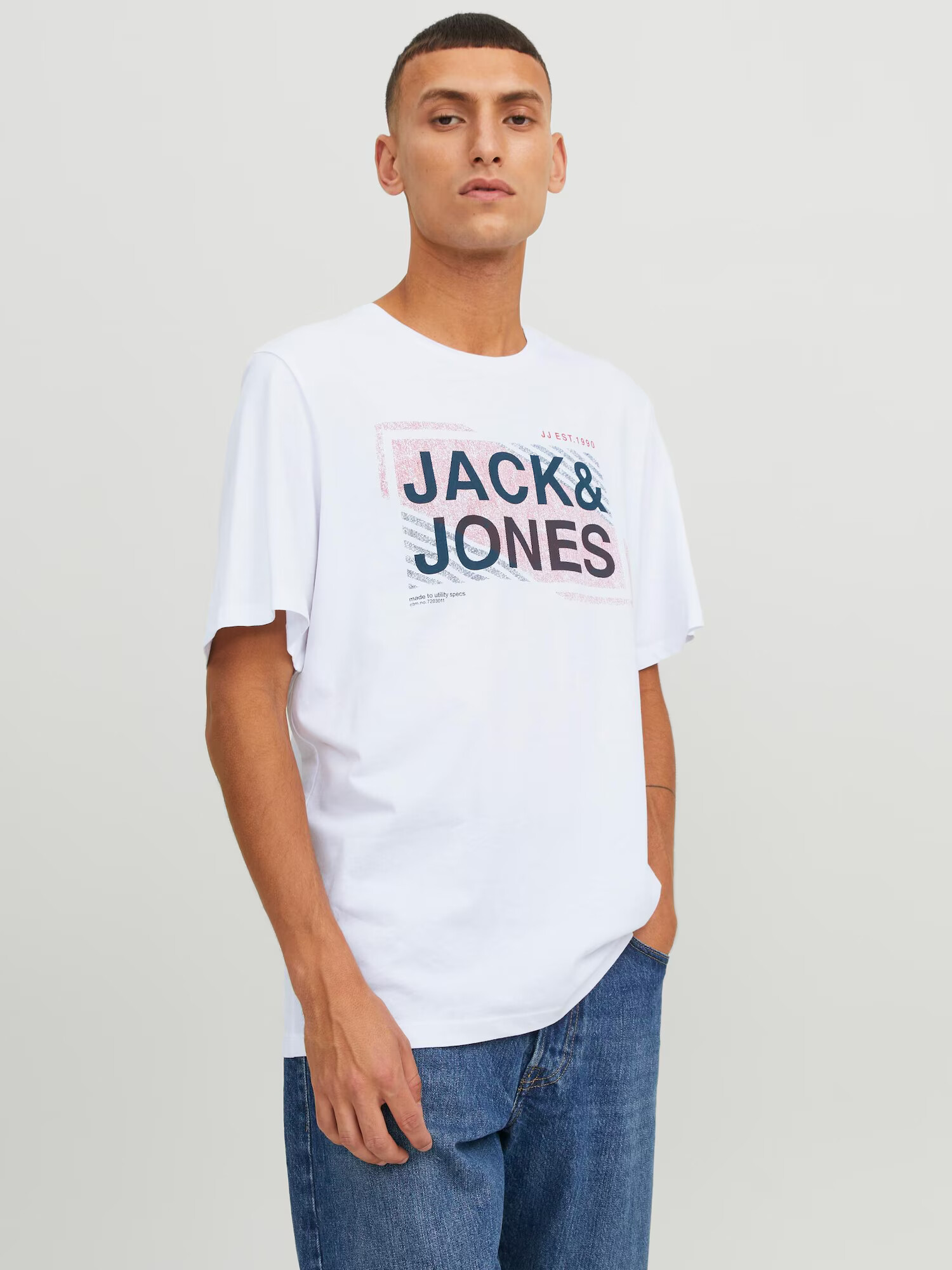 JACK & JONES Majica 'Kain' temno zelena / mešane barve / črna / bela - Pepit.si