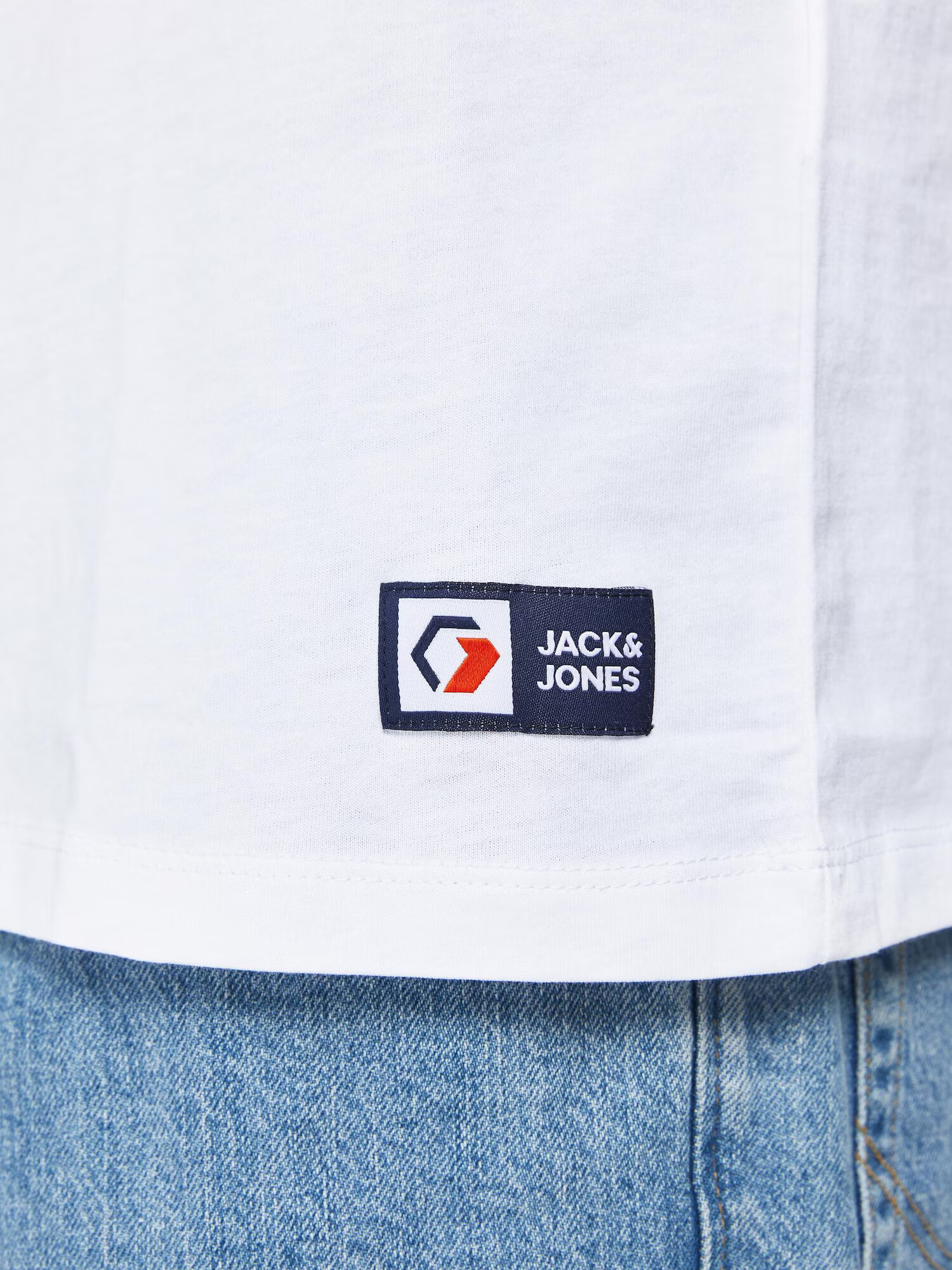 JACK & JONES Majica 'Logan' temno modra / oranžna / črna / bela - Pepit.si