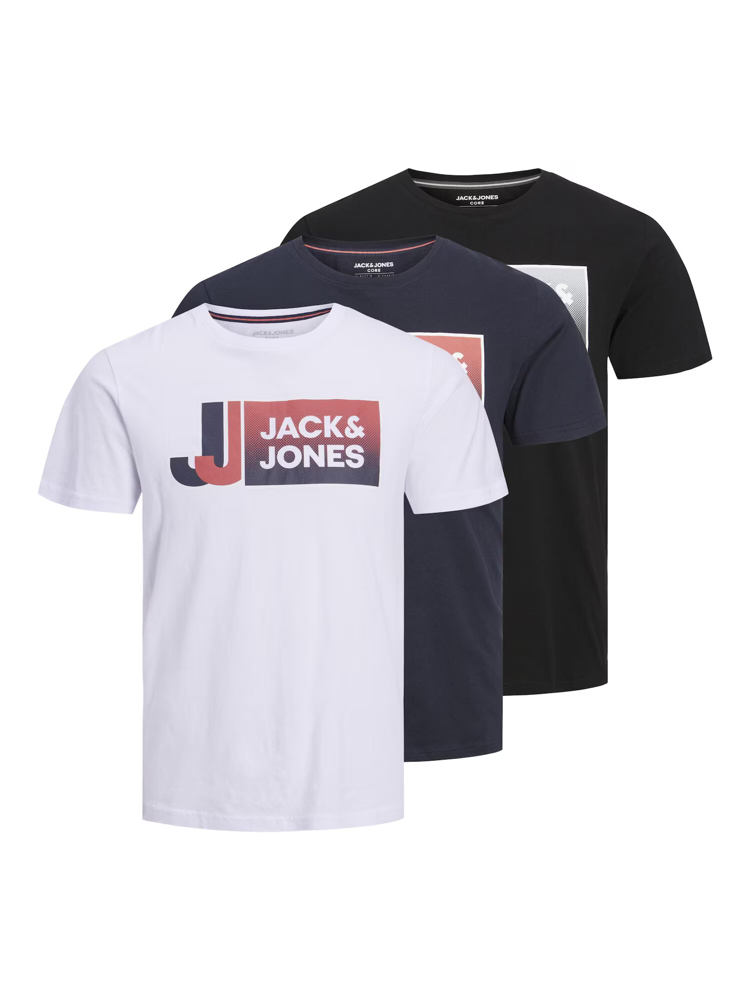 JACK & JONES Majica 'LOGAN' mornarska / rjava / rjasto rjava / siva / črna / bela - Pepit.si