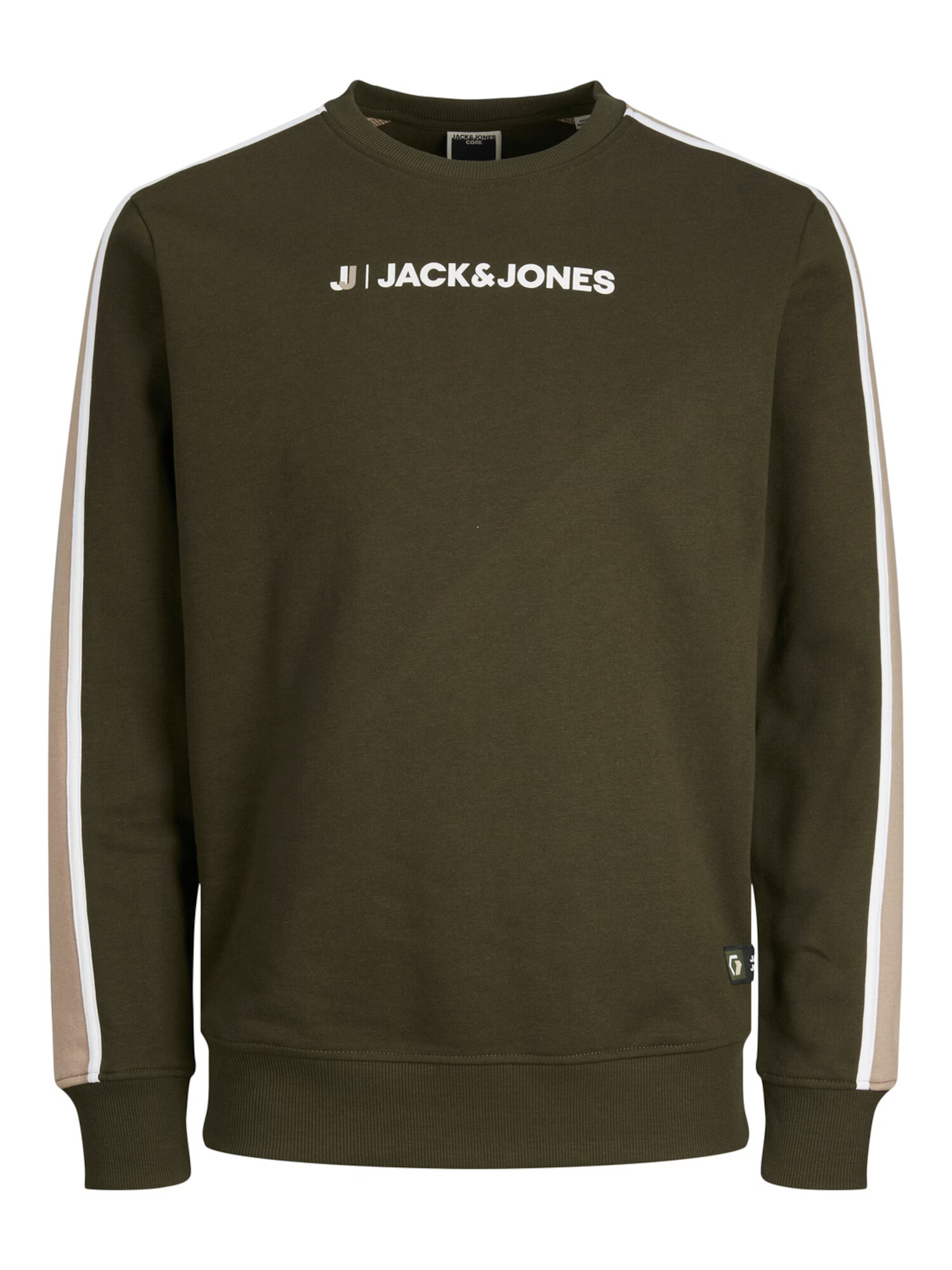 JACK & JONES Majica 'Logan' oliva / bela - Pepit.si