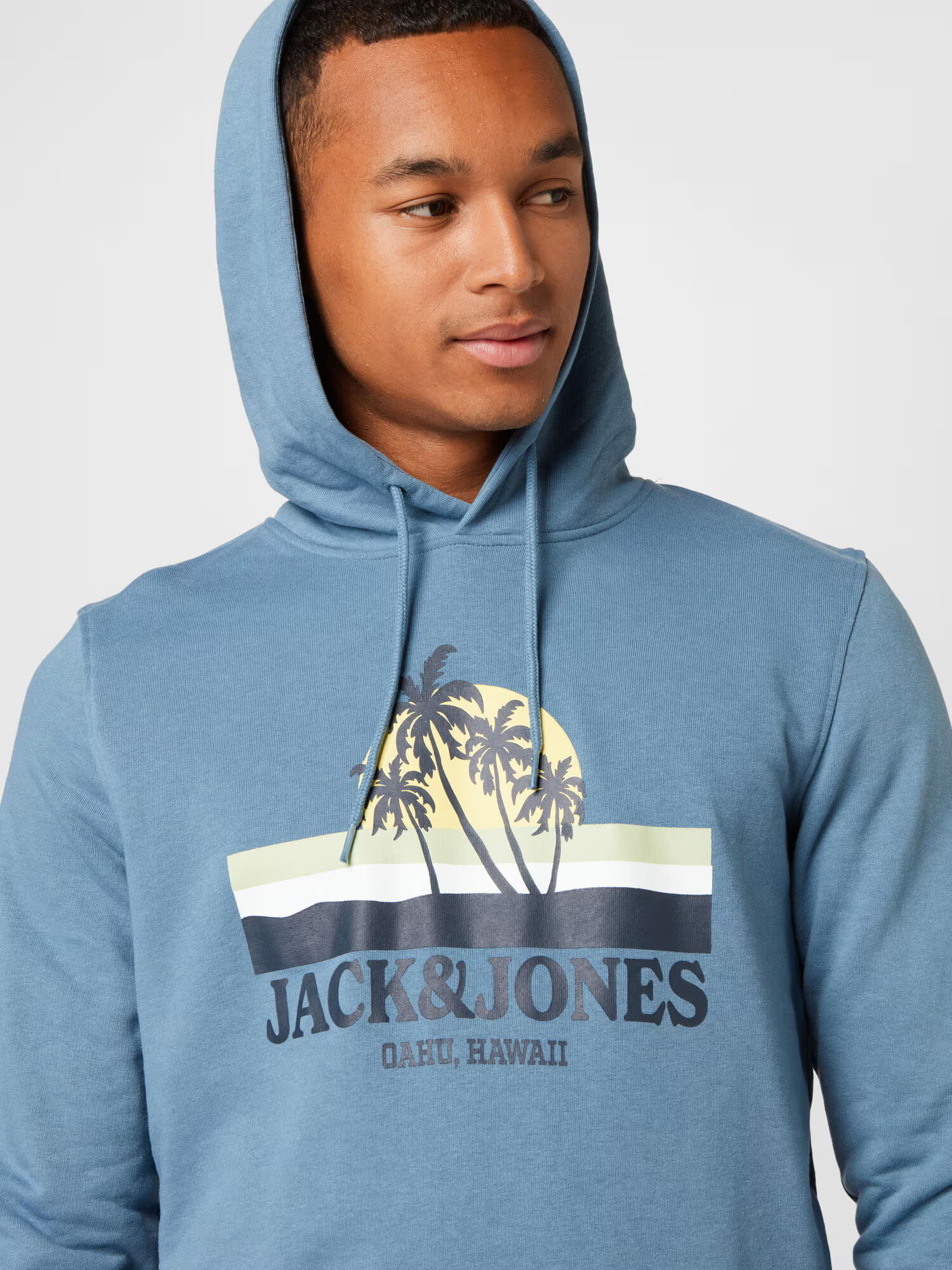 JACK & JONES Majica 'Malibu' dimno modra / rumena / črna / bela - Pepit.si