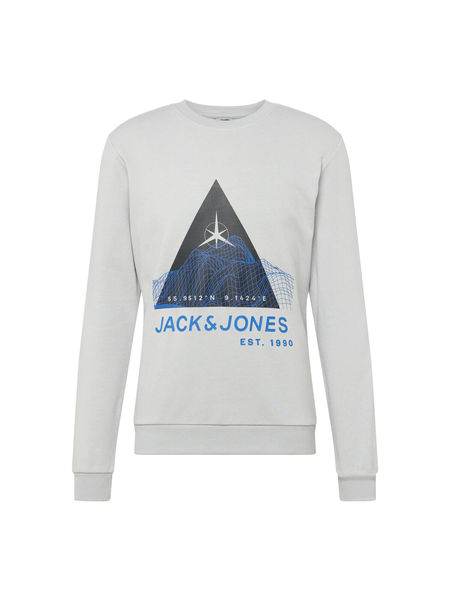 JACK & JONES Majica 'MAPPING' modra / siva / črna / bela - Pepit.si