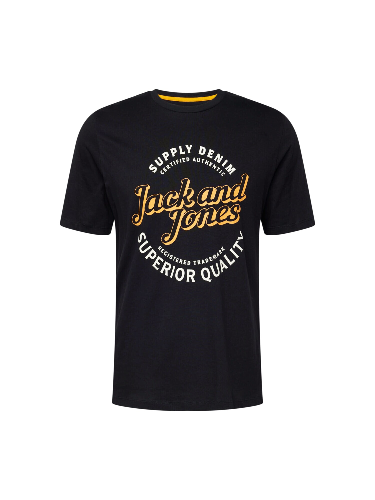 JACK & JONES Majica 'MIKK' temno rumena / črna / bela - Pepit.si