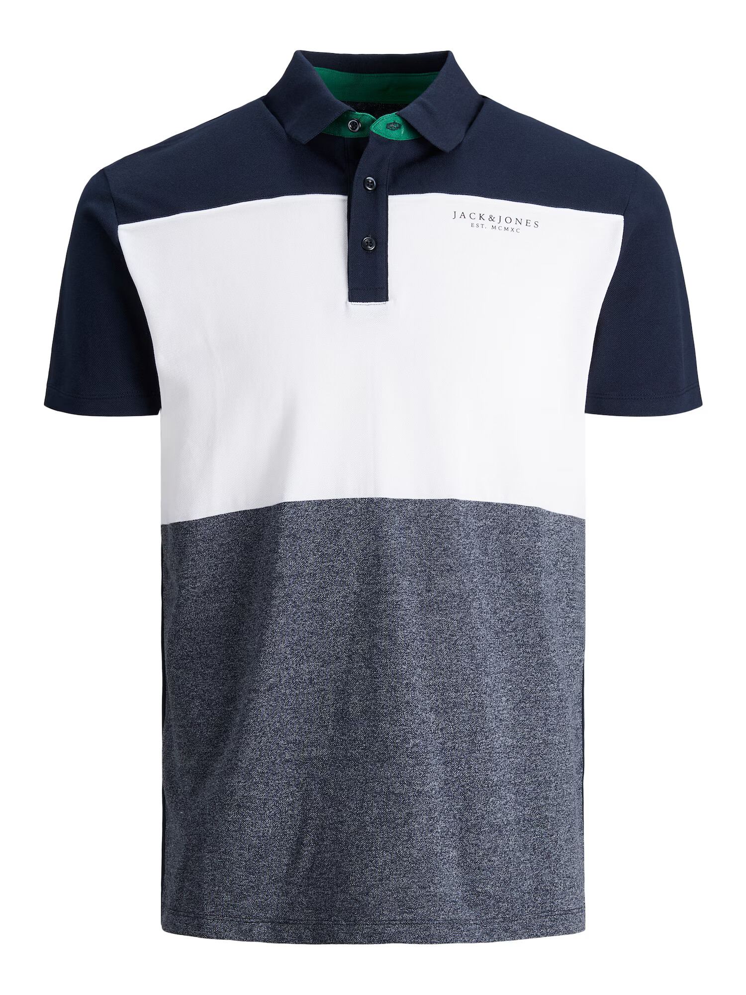 JACK & JONES Majica 'MONSE' mornarska / progasto modra / zelena / bela - Pepit.si