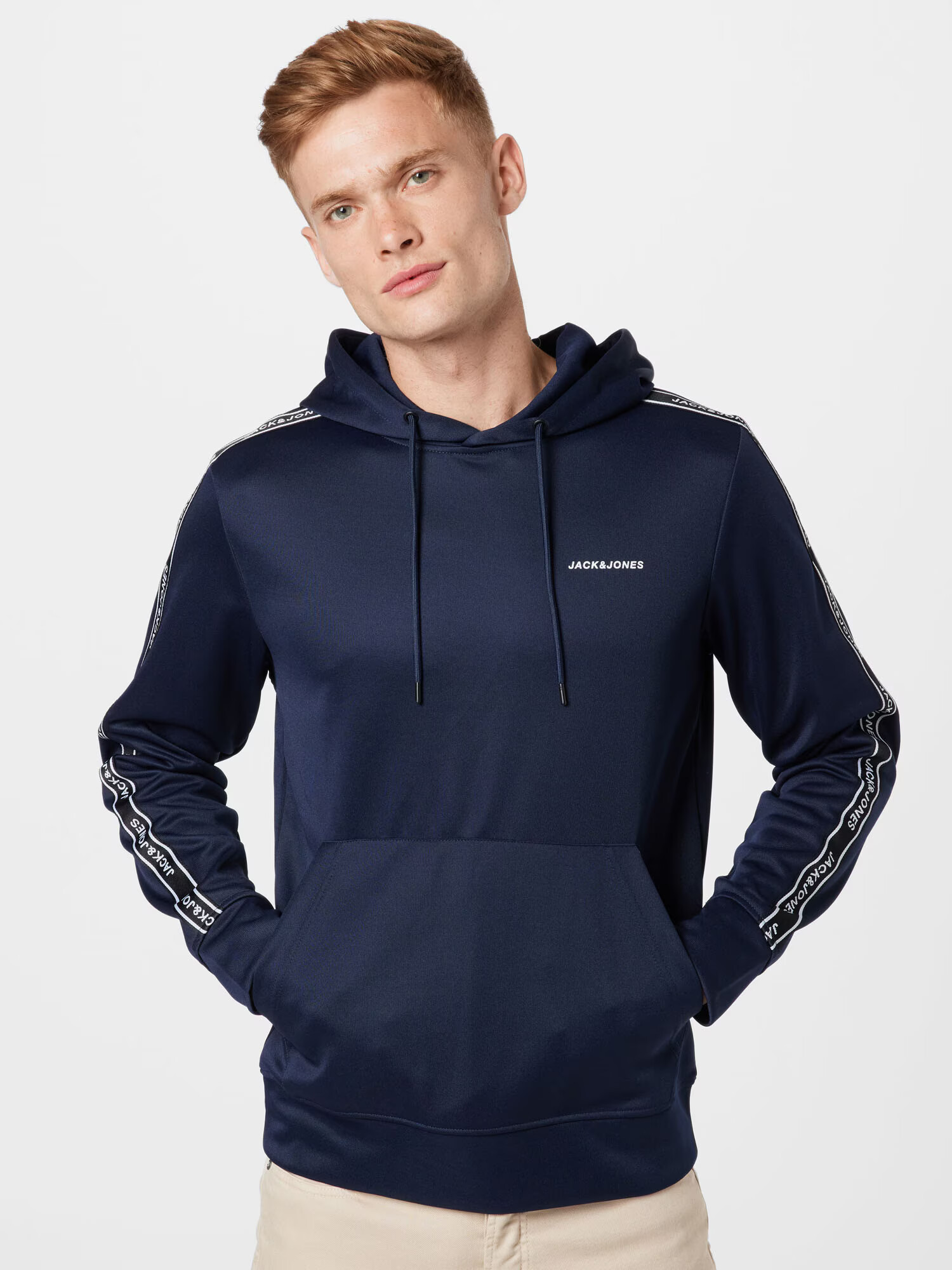 JACK & JONES Majica mornarska / bela - Pepit.si