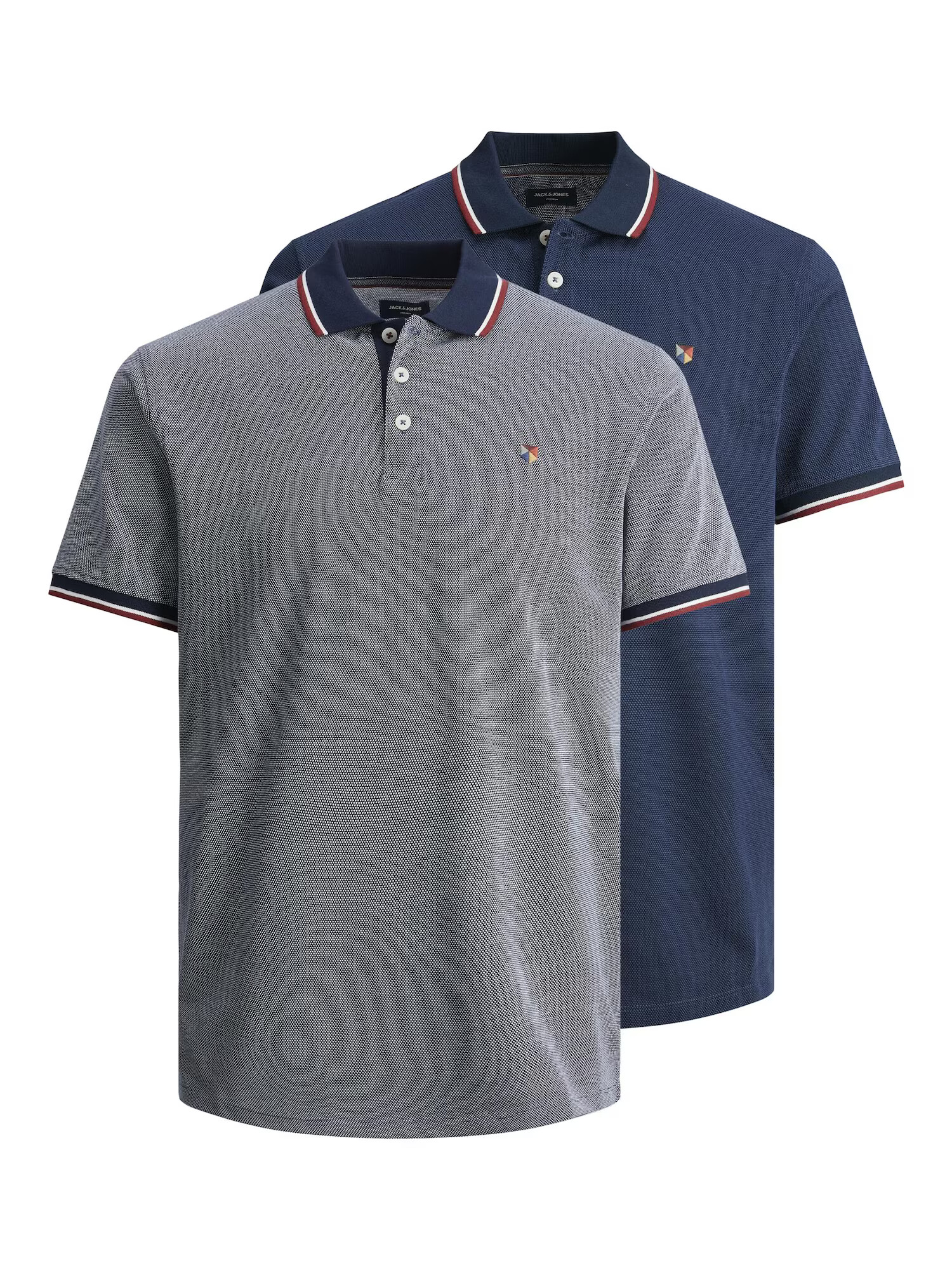 JACK & JONES Majica mornarska / češnjevo rdeča / bela / off-bela - Pepit.si