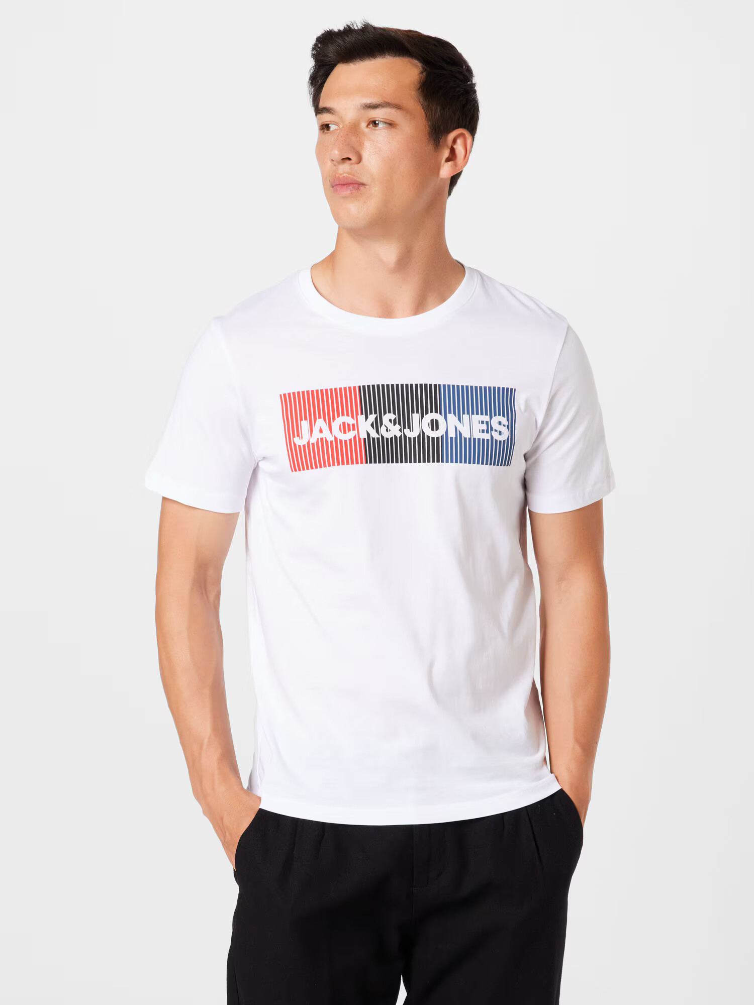 JACK & JONES Majica mornarska / rdeča / črna / bela - Pepit.si