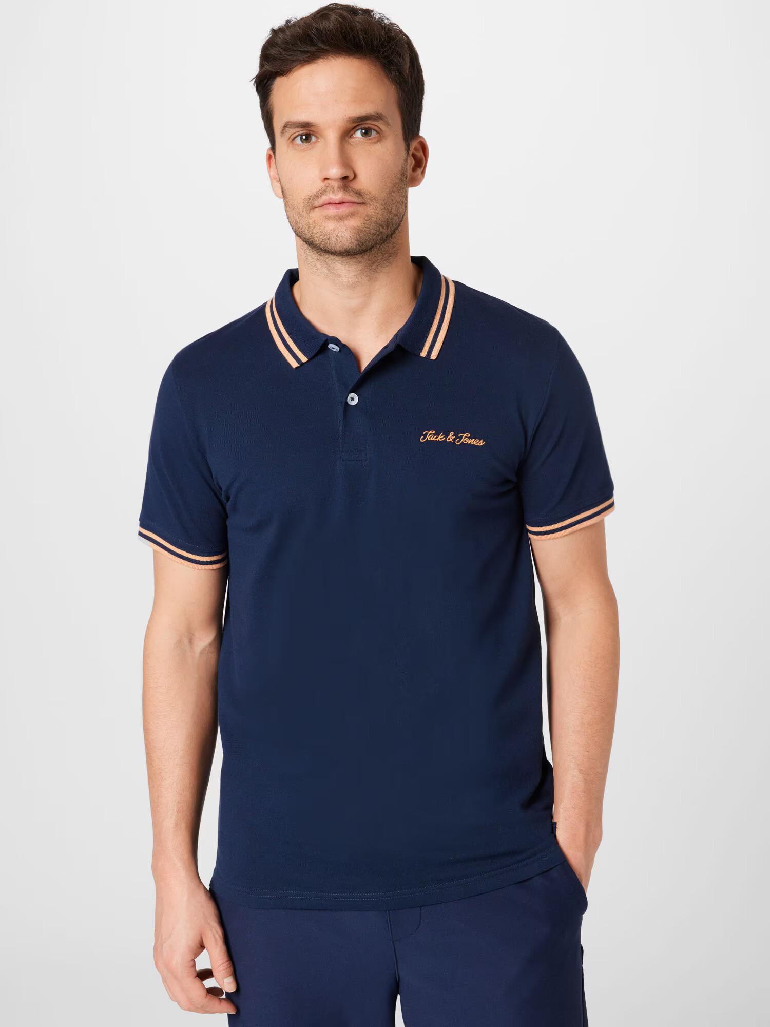 JACK & JONES Majica 'NERY' temno modra / breskev - Pepit.si