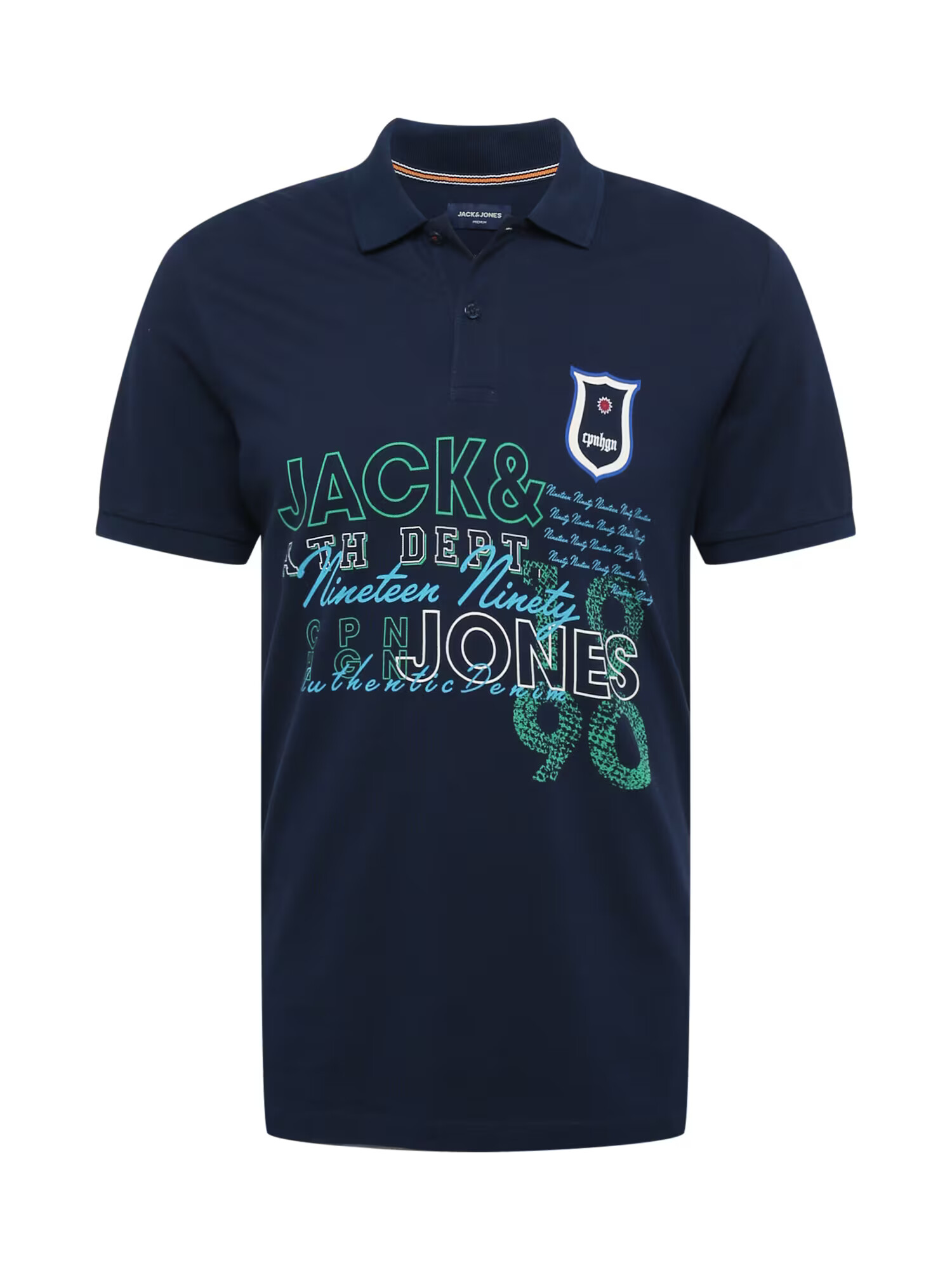 JACK & JONES Majica nočno modra / limeta / žad / bela - Pepit.si