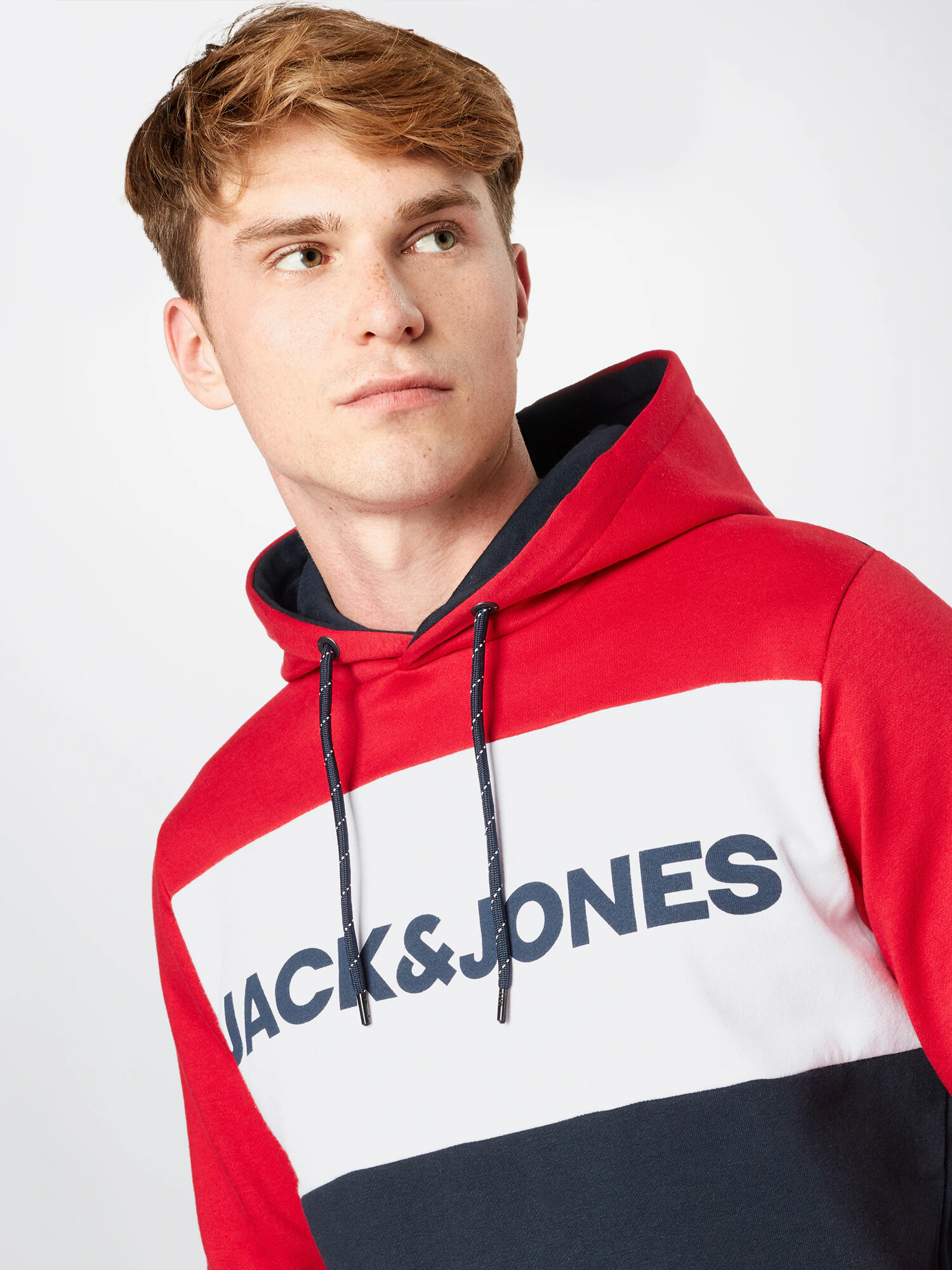 JACK & JONES Majica nočno modra / rdeča / bela - Pepit.si