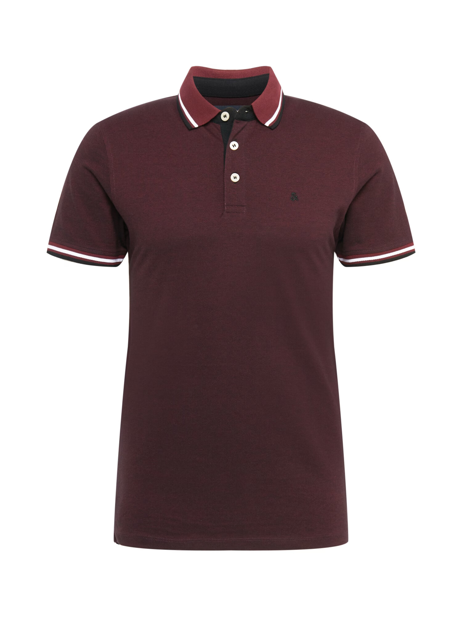 JACK & JONES Majica 'Paulos' burgund / karminsko rdeča / črna / bela - Pepit.si