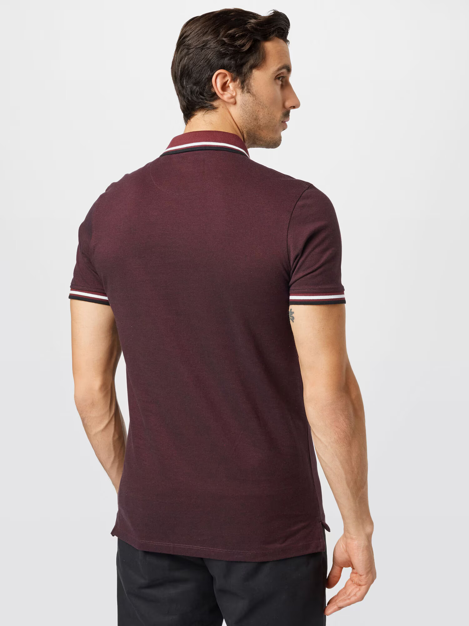 JACK & JONES Majica 'Paulos' burgund / karminsko rdeča / črna / bela - Pepit.si