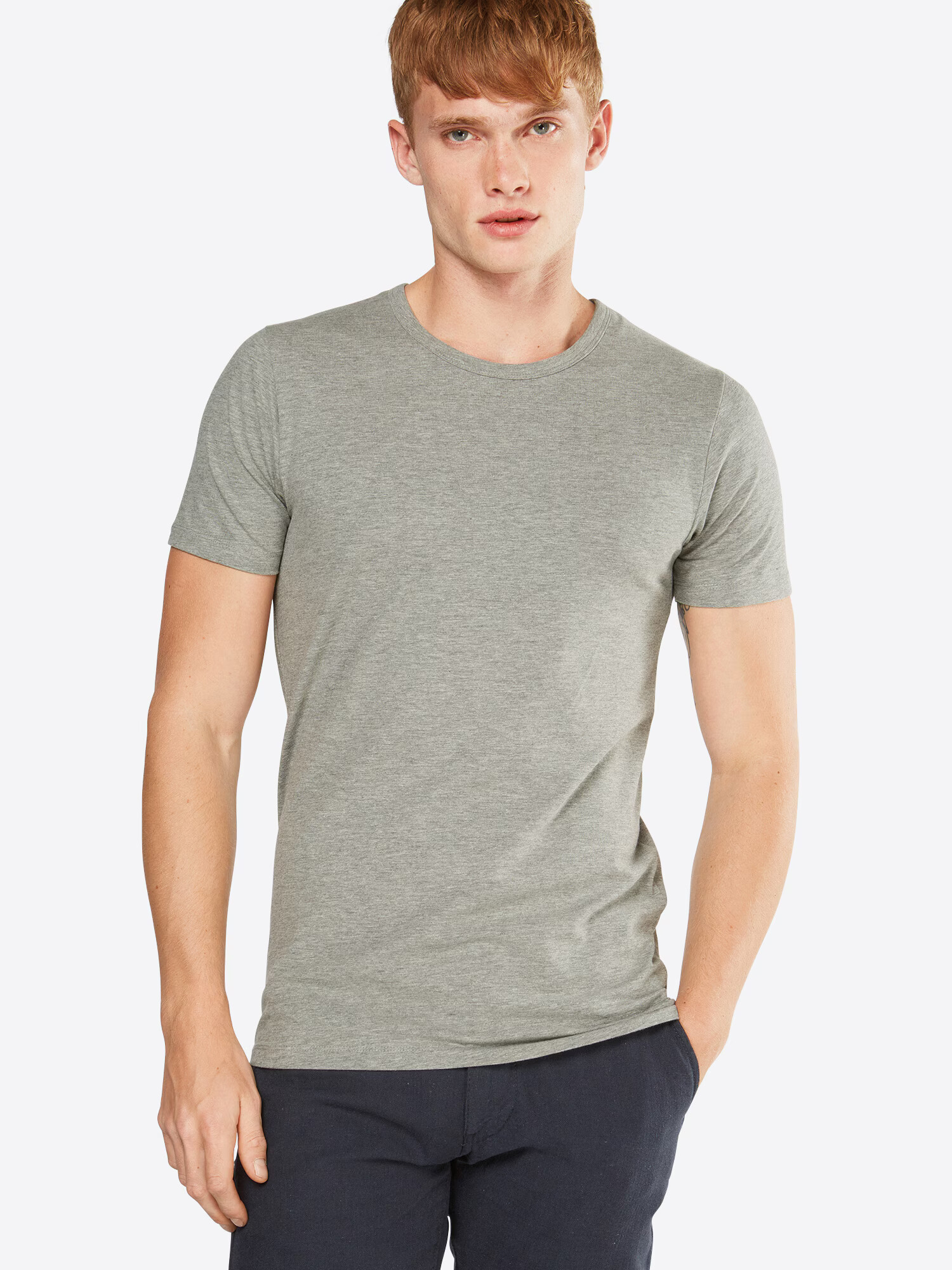 JACK & JONES Majica pegasto siva - Pepit.si