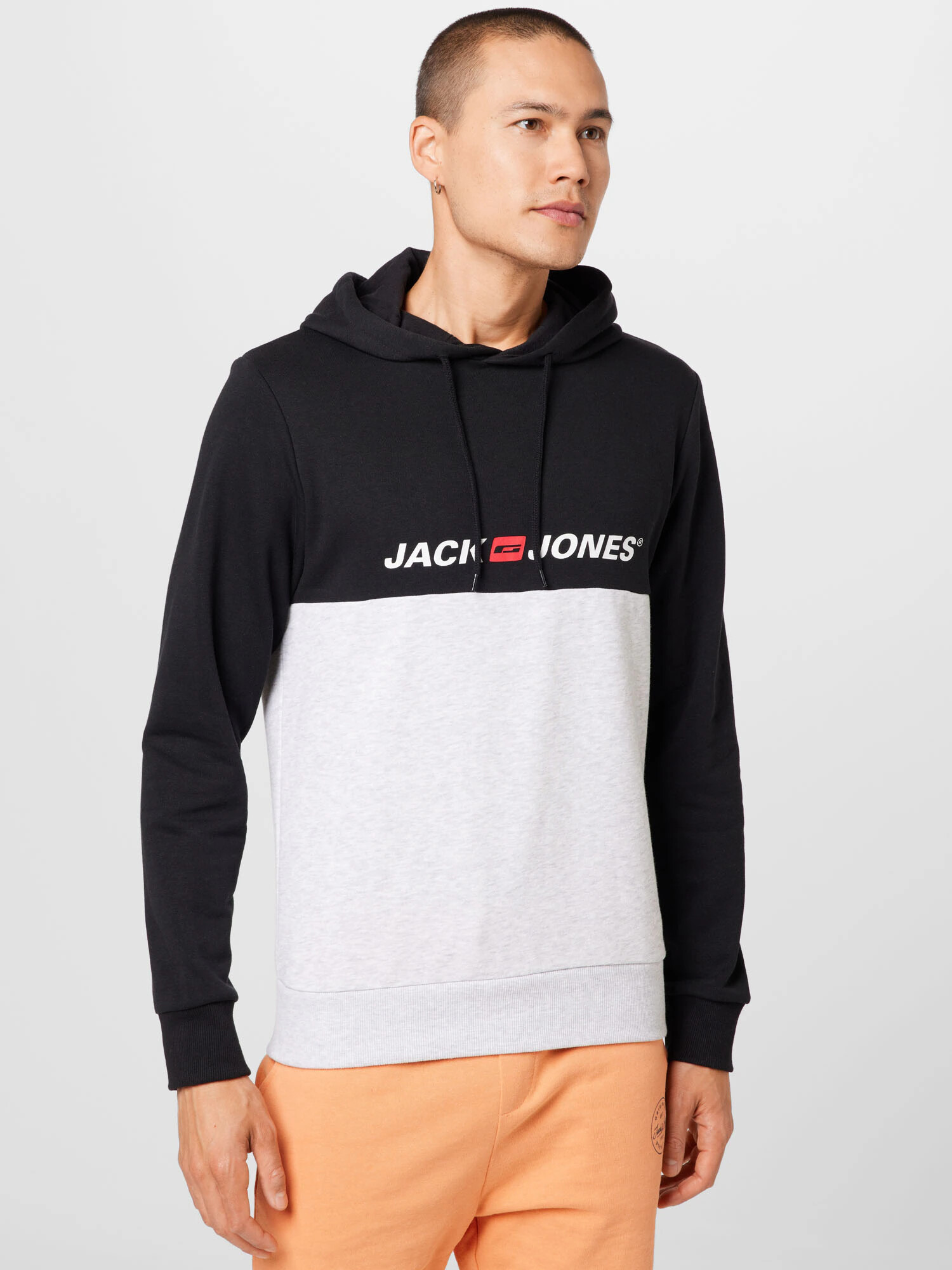 JACK & JONES Majica pegasto siva / rdeča / črna - Pepit.si