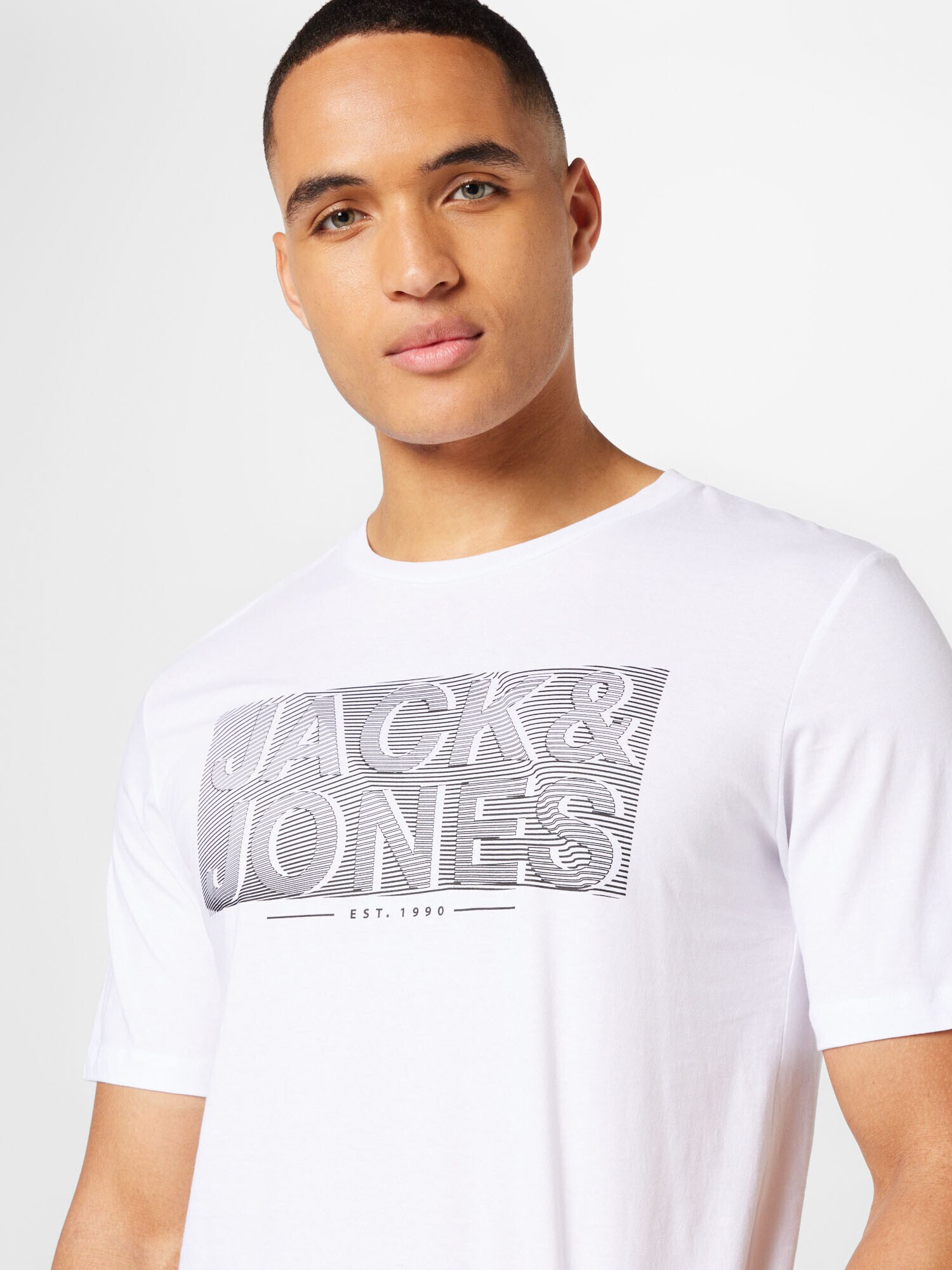 JACK & JONES Majica 'PETER' črna / bela - Pepit.si