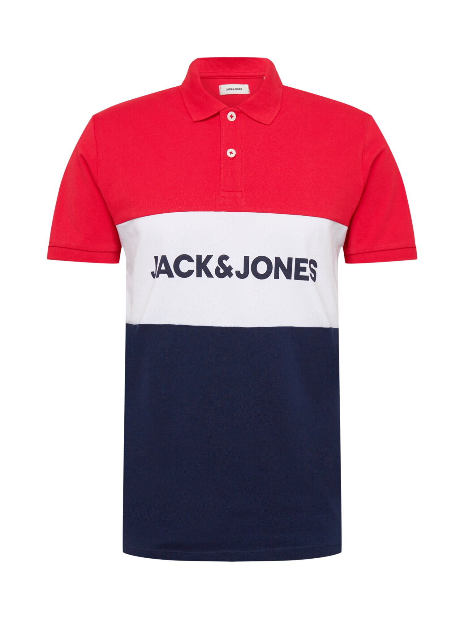 JACK & JONES Majica mornarska / rdeča / bela - Pepit.si