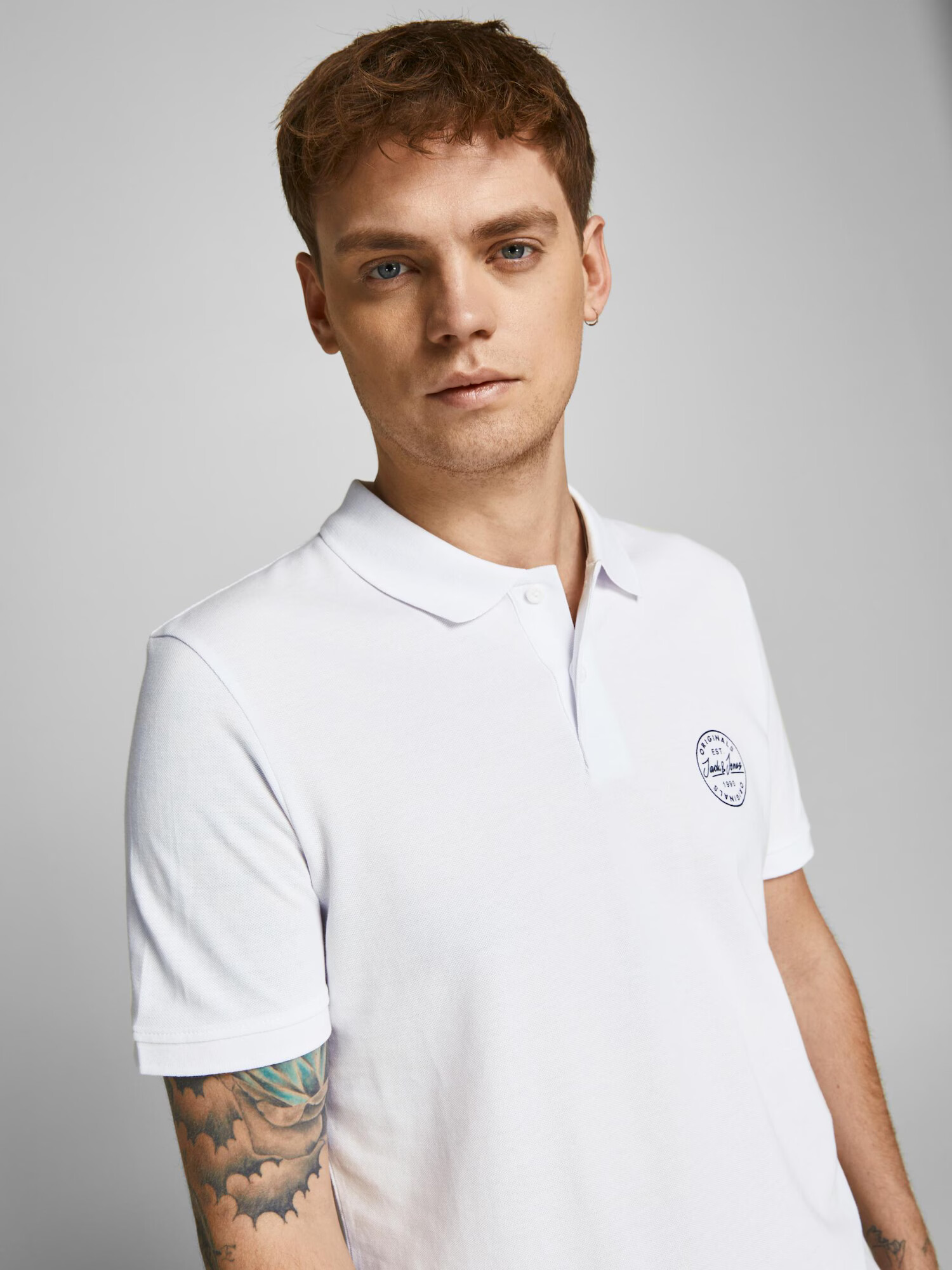 JACK & JONES Majica 'Shark' mornarska / bela - Pepit.si